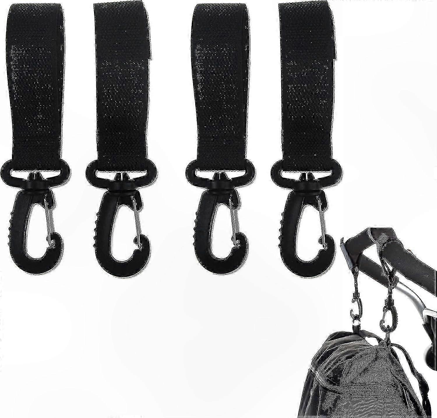 Universal Stroller Hooks, 4 Pack Multi-Use Stroller Bag Hangers for Everyday Convenience