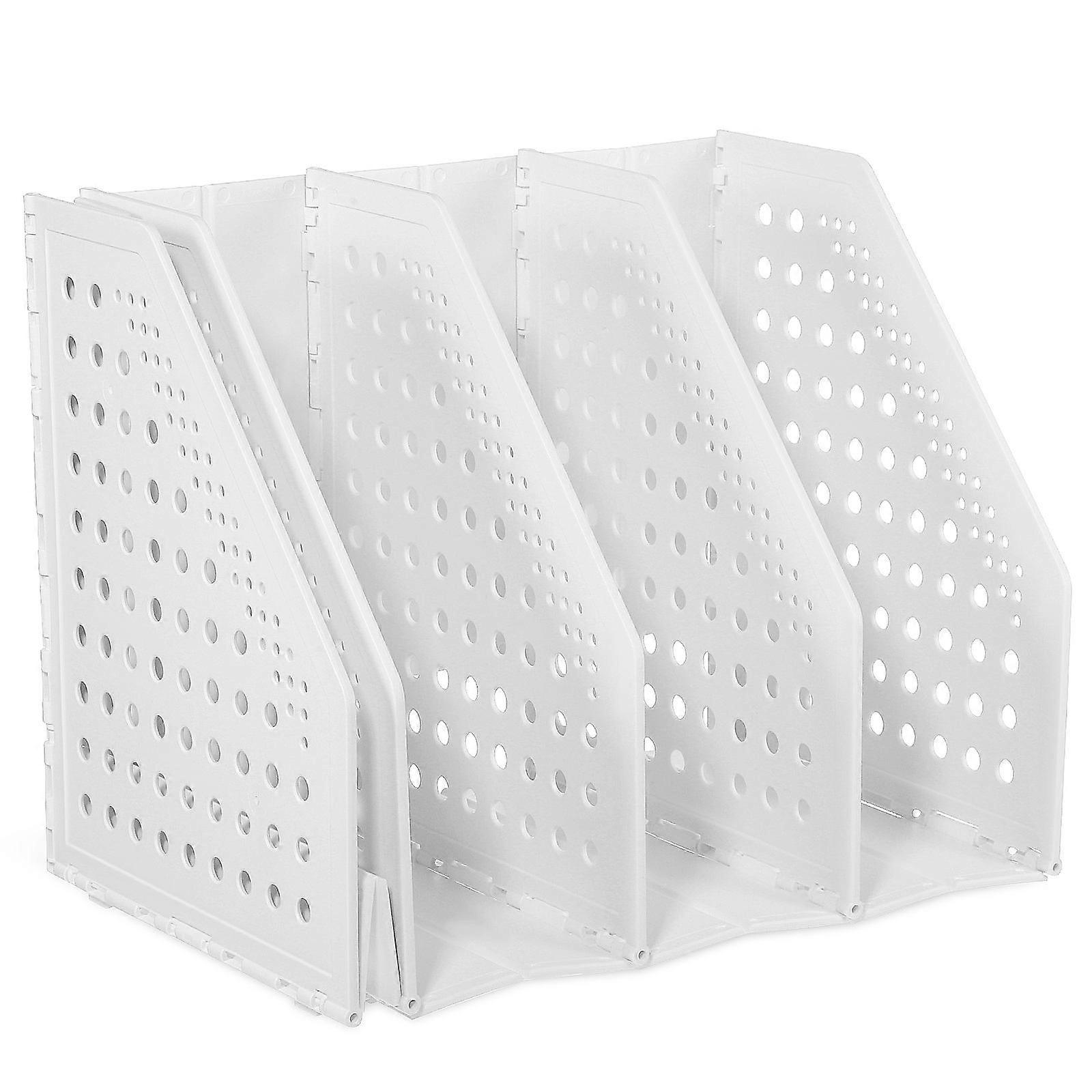 Versatile Magazine Holder Plastic Folder Organizer For Bookstore With Multiple Compartments And Foldable Style 1Pack