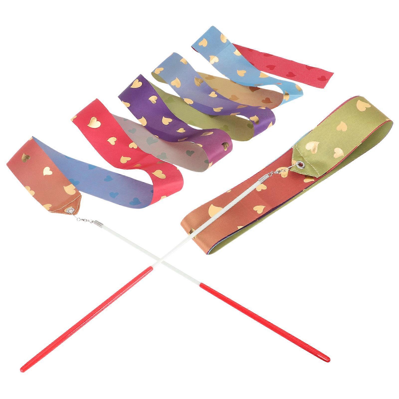 Ballet Ribbons 2Pcs Colorful Streamers Designed For Dance Performance And Classroom Projects Perfect For Girls In Gymnastics Training