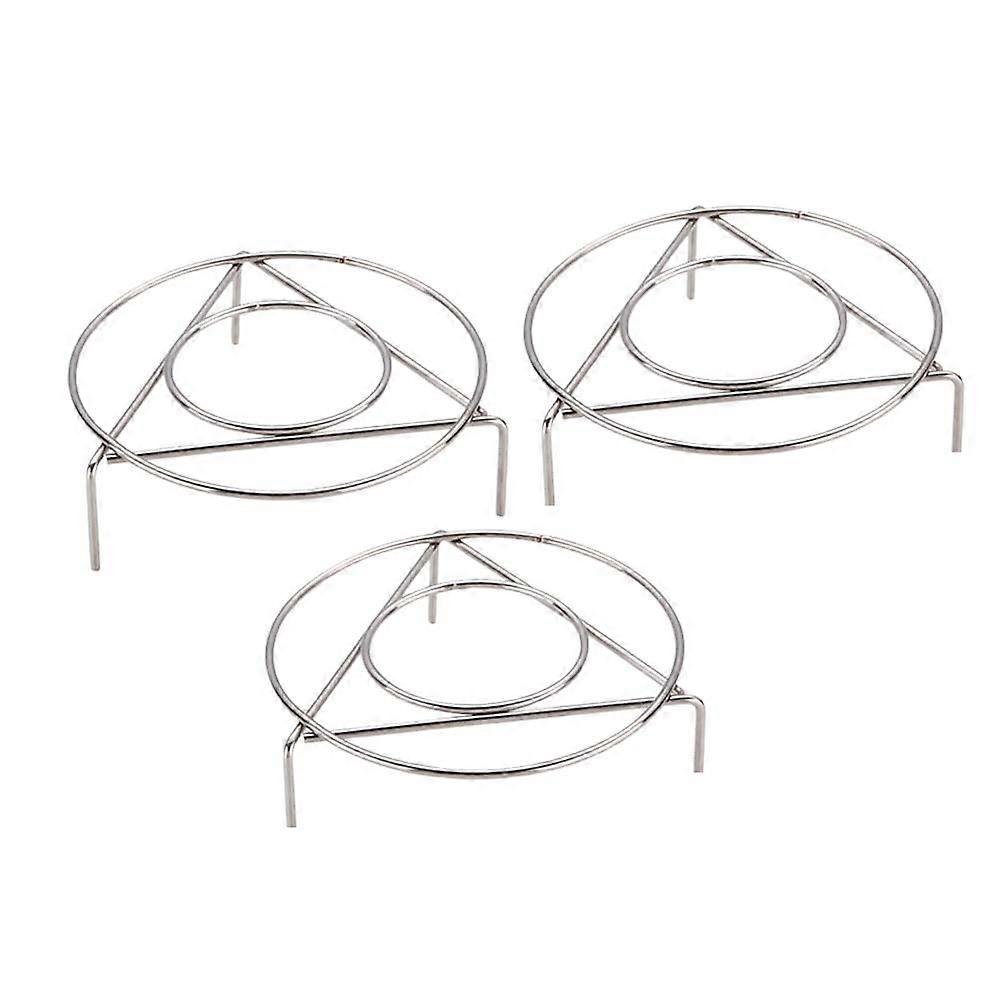 Steamer Cooking Rack Triangle Steamer Rack Home Kitchen Silver Stainless Steel Heat Insulation Cooking Support 3Pcs