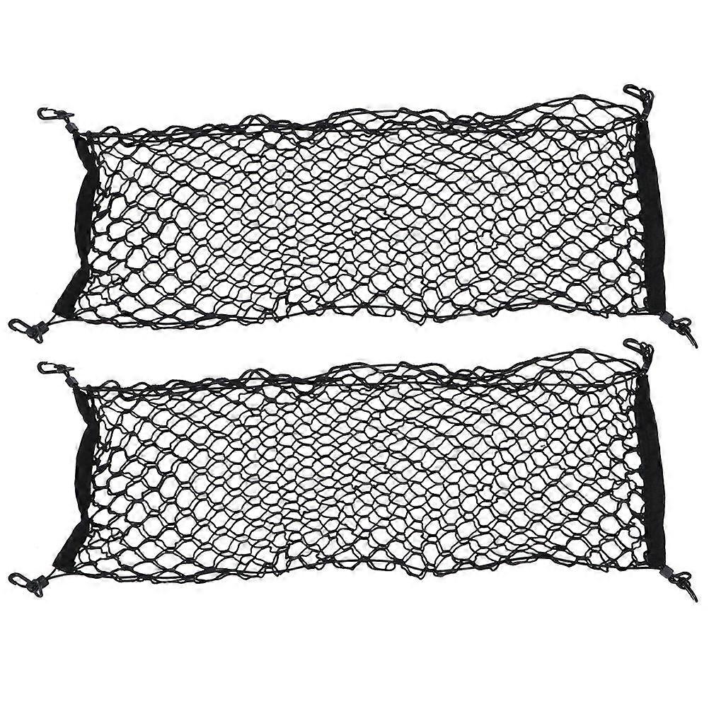 Camion Cargo Net 2Pcs Double-Layer Trunk Net Organizer Pour Accessoires De Voiture Avec Une Taille De 90X30cm