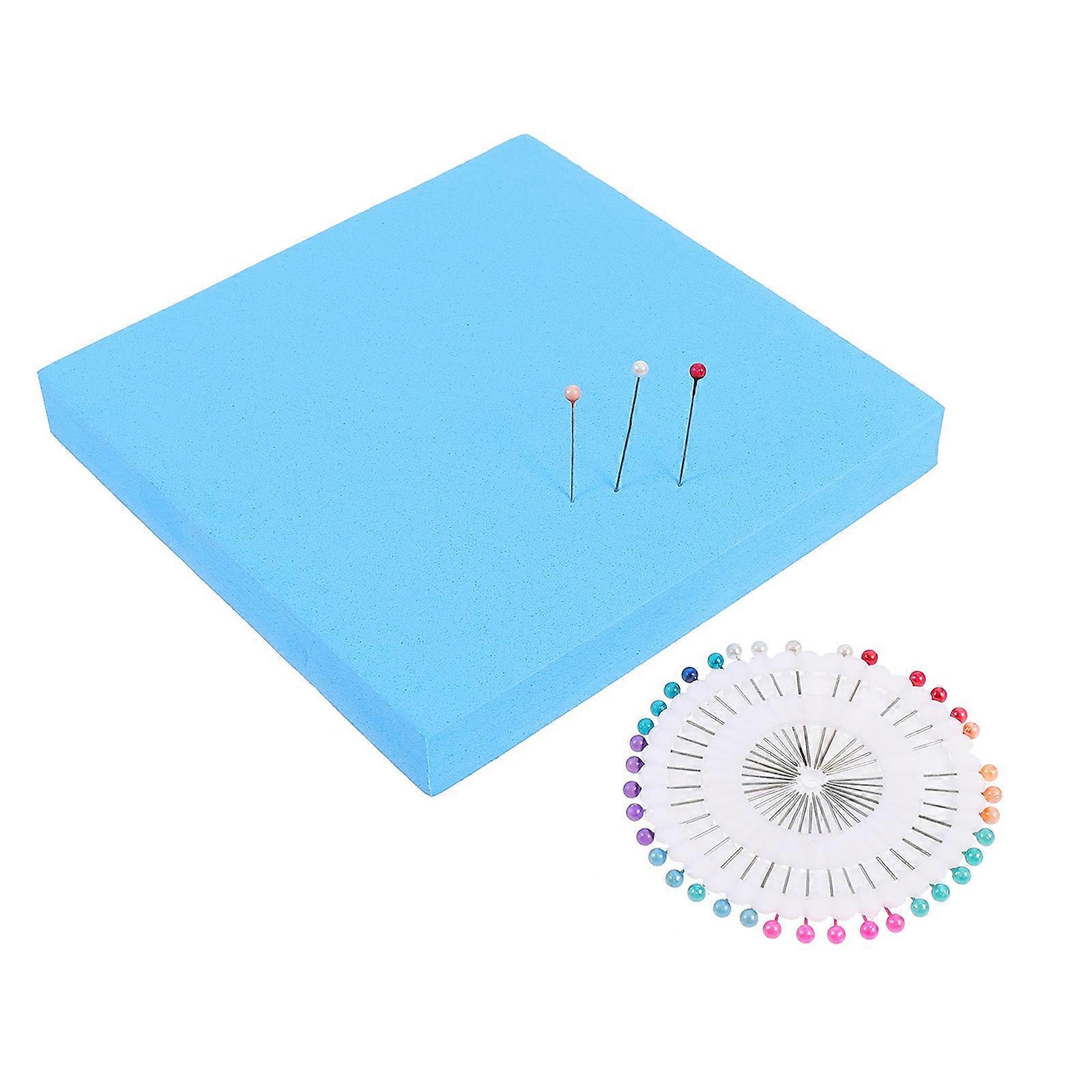 Blue Foam Craft Tray with Positioning Needle for DIY Bracelet Making 15cm Square