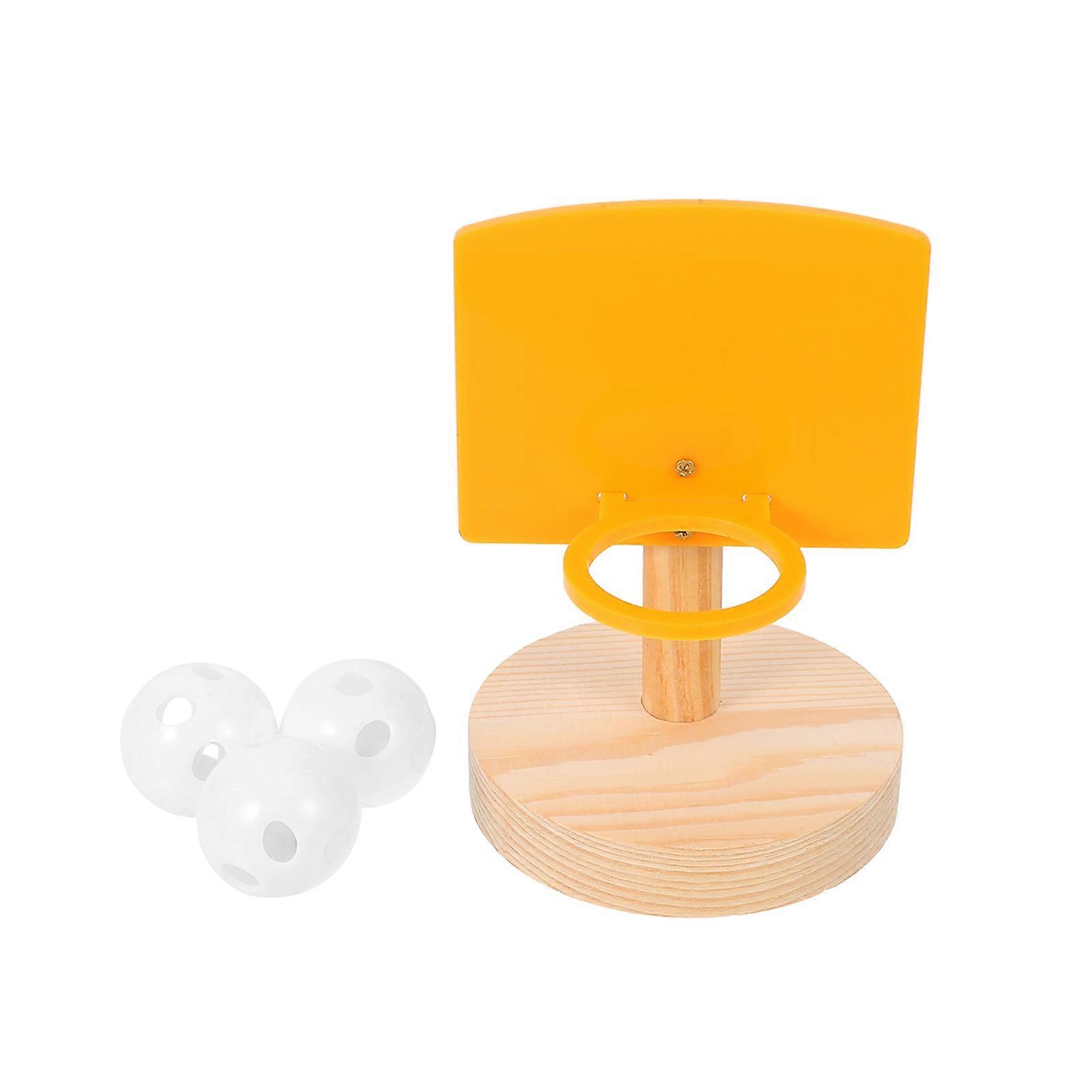 Parrot Puzzle Toys Parrot Training Basketball Prop Mini Basketball Hoop Assorted Color For Exercise 1Set