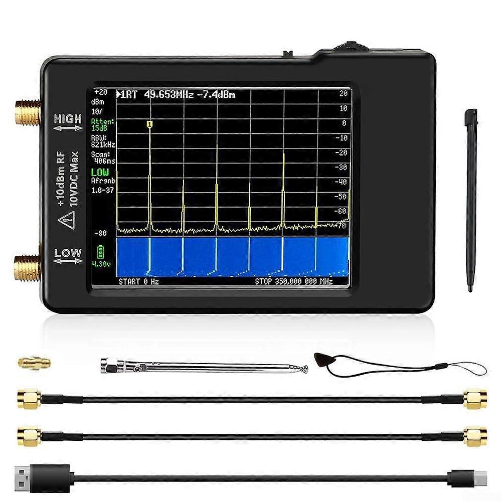 Portable Spectrum Analyzer with 2 Inputs for HF/VHF and UHF Frequency Range from 0.1MHz to 960MHz, Compact Handheld Design