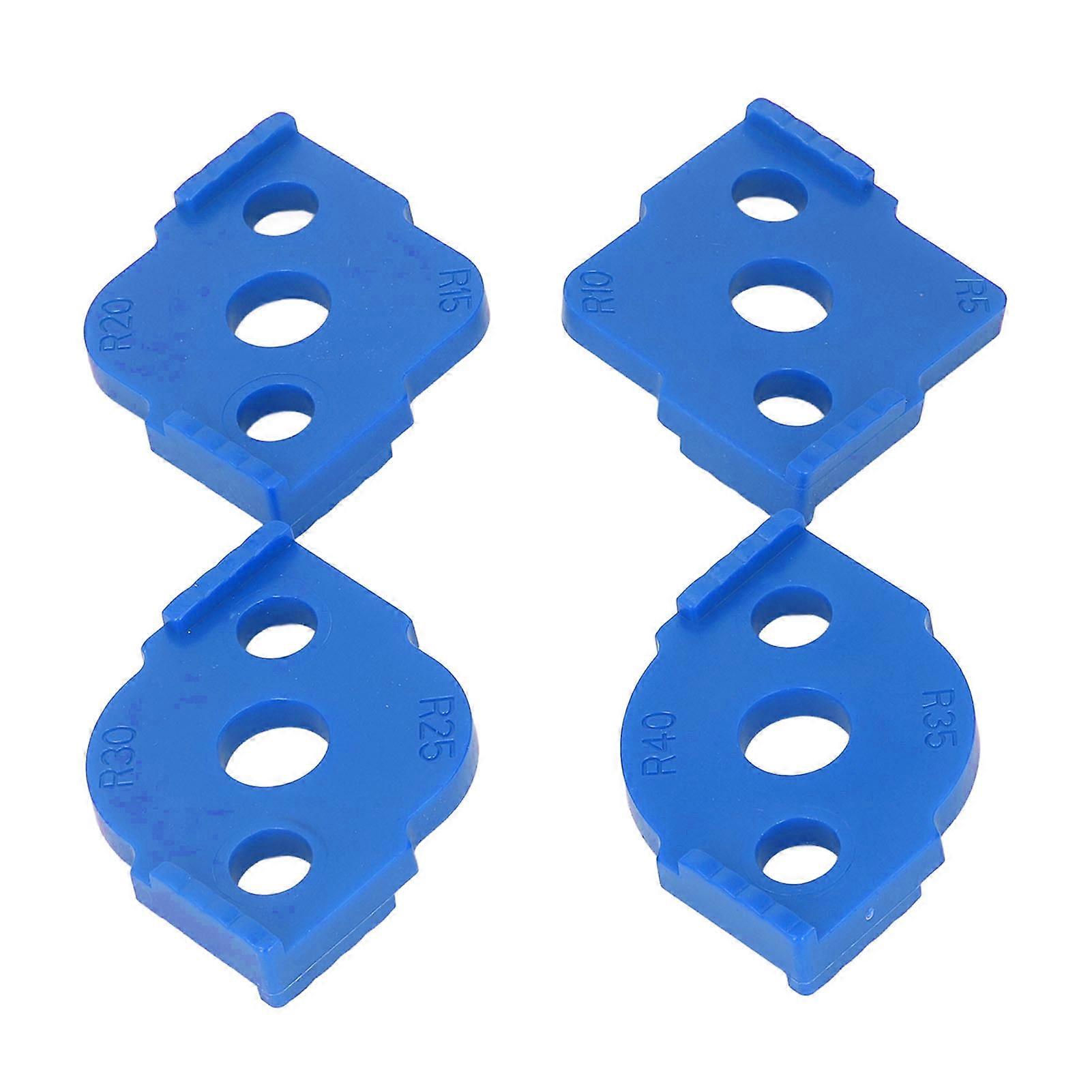 4 Pcs Radius Jig Router Template ABS Wear Resistant Woodworking Corner Radius Jig Half Rounded Corner Positioner Blue 