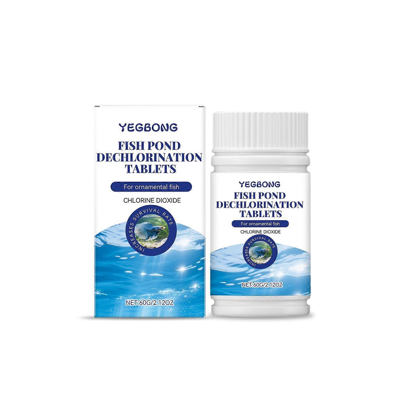 Fish Pond Dechlorination Tablets, Pond Cleaning, Water Clarification, Rapidly Removes Chlorine and Purifies Water Impurities