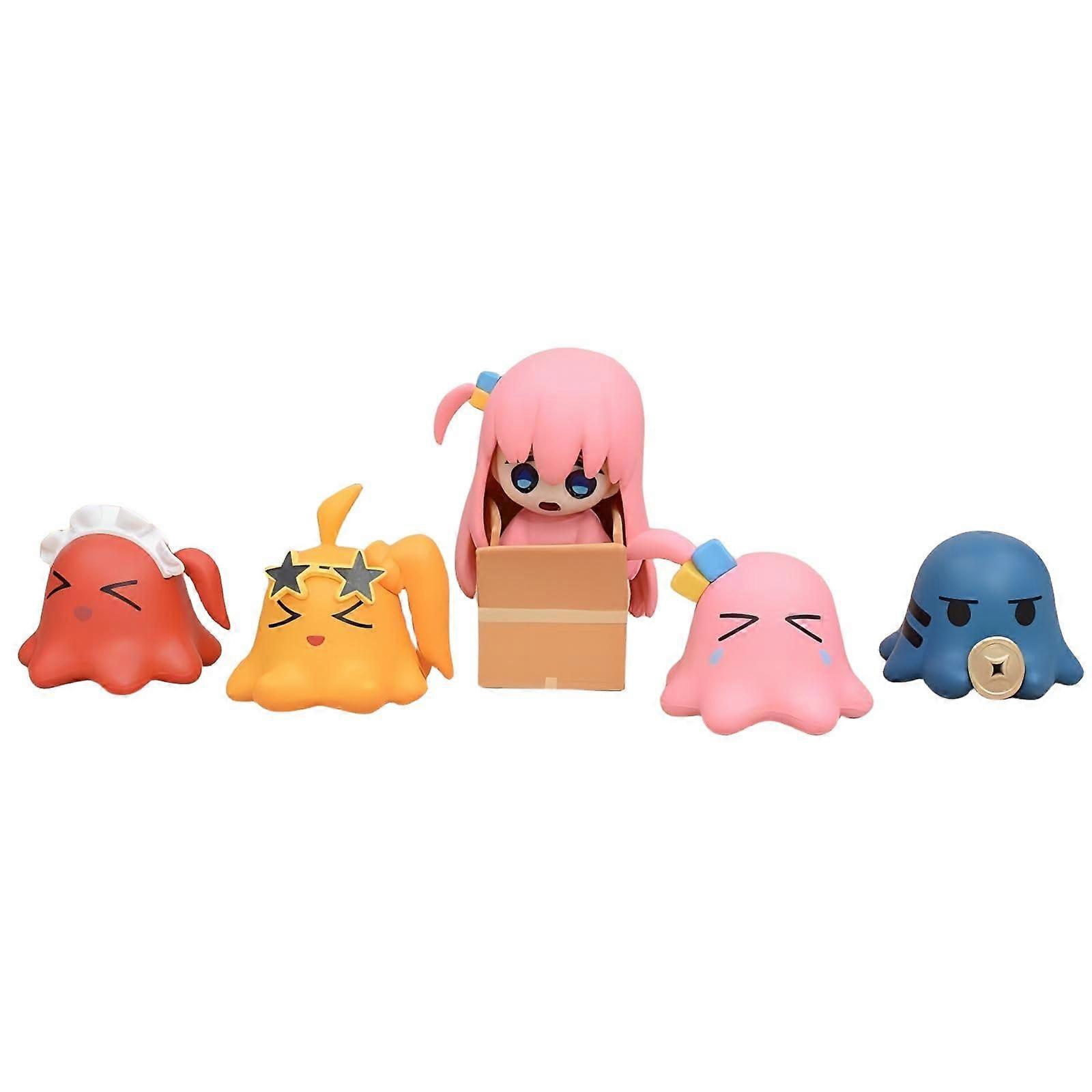 Pack of 5 Got Hitori Anime Figures Bocchi The Rock Figure with Small 57 cm Octopus Style Model Statue for Desk and Lashing