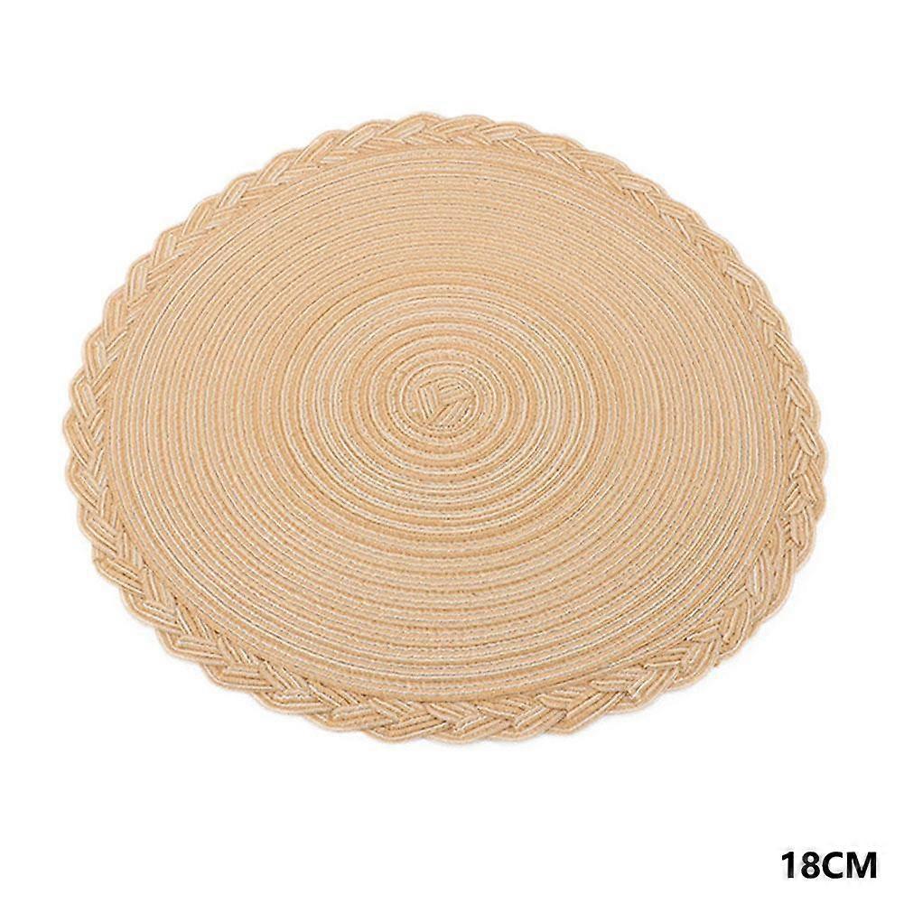 Insulated placemat cotton like woven braid design round heat resistant table