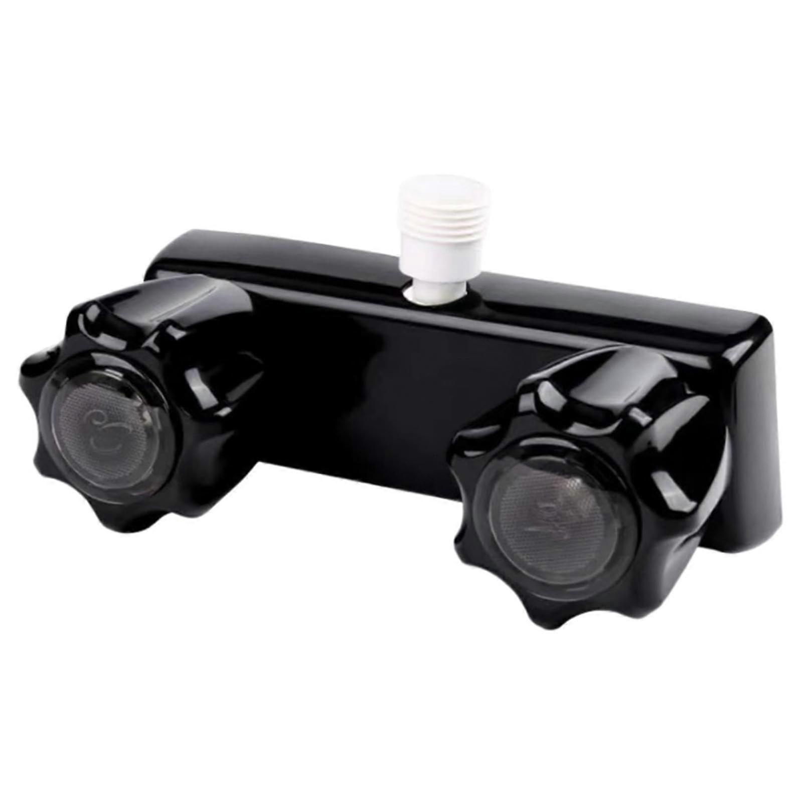 RV Water Tank Fitting, External Cabin Mixer Black, 2-Button Design, Easy Installation, Compatible with Standard Connections