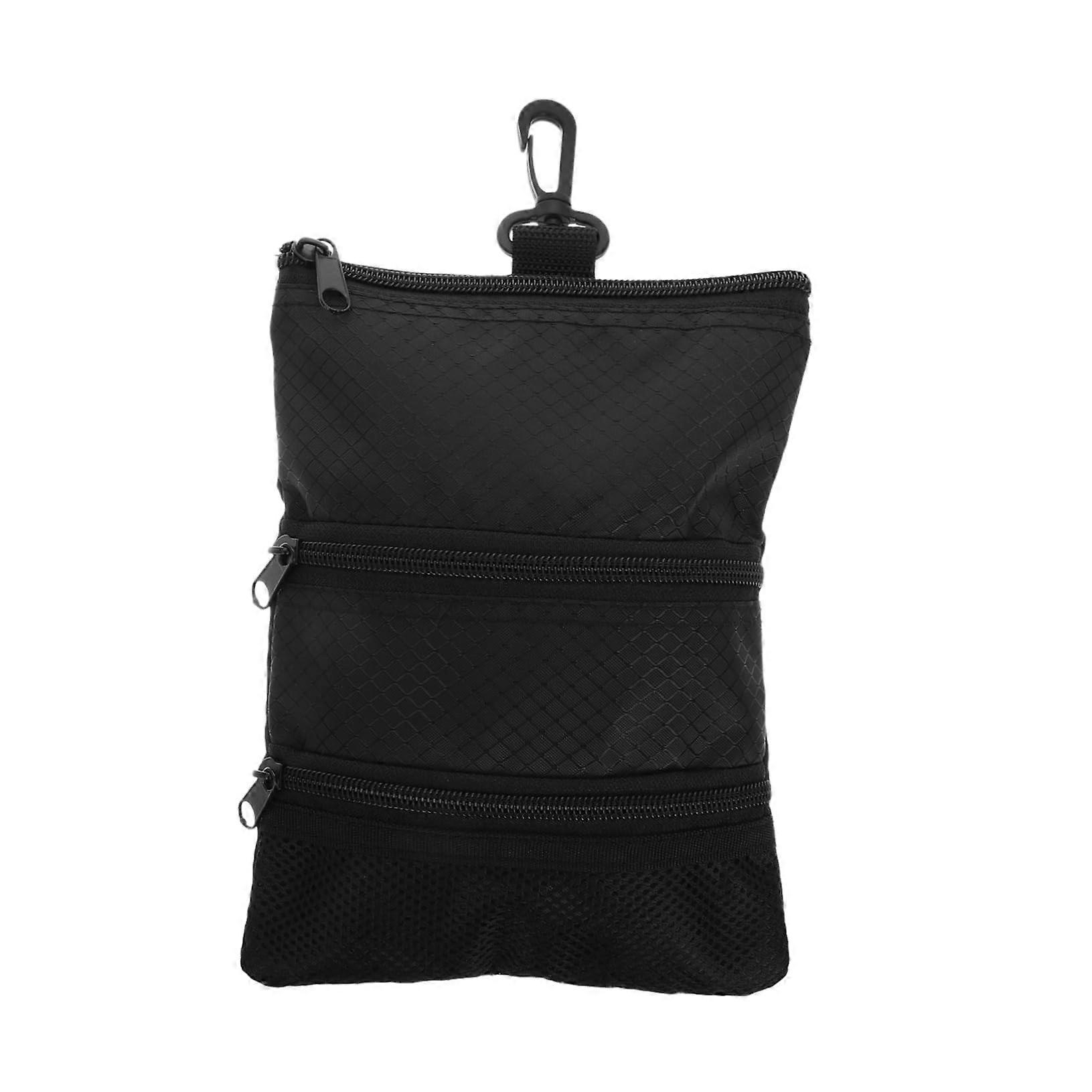 Schwarze Golftasche mit Reißverschluss, Große Speicherkapazität, Strapazierfähig, Mehrere Taschen für Männer und Frauen