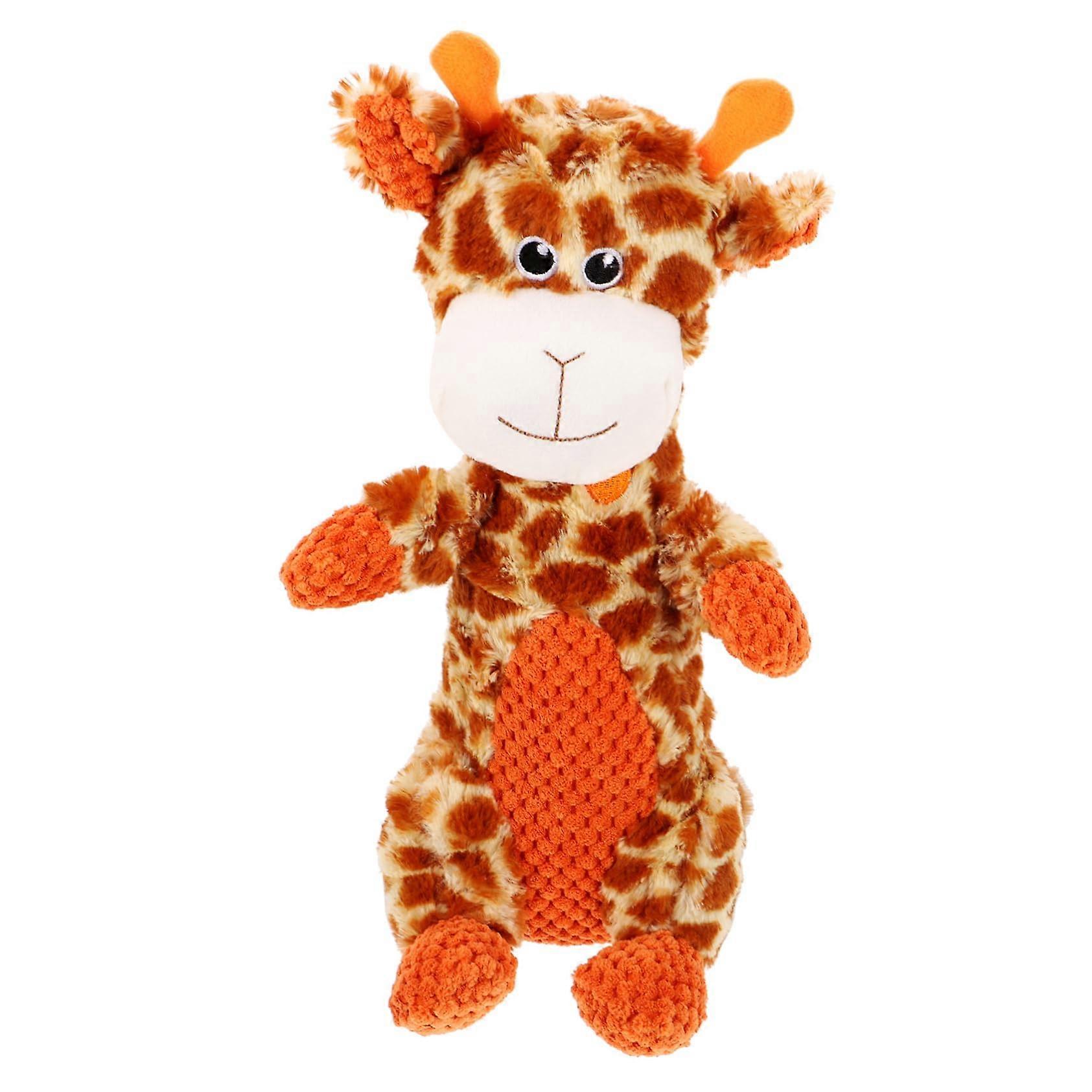 Giraffe Chew Toy For Puppies - Interactive Plush Squeaky Dental Care Toy For Small Dogs - Durable Fetch Toy For Active Play