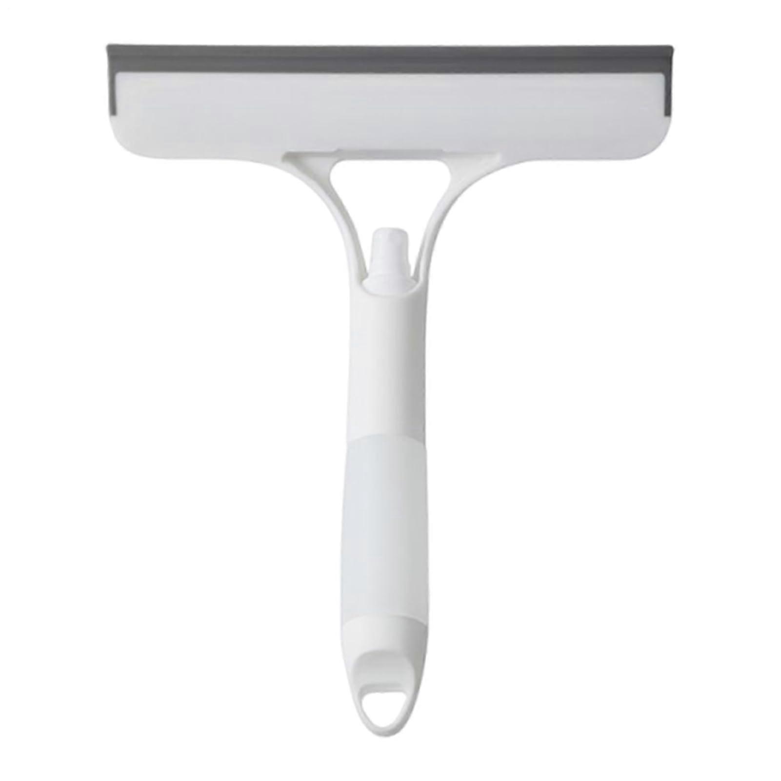abzieher Bathroom squeegee with spray function, handy cleaning tool efficient scraper for mirrors, car windows, bathroom kitchen, white