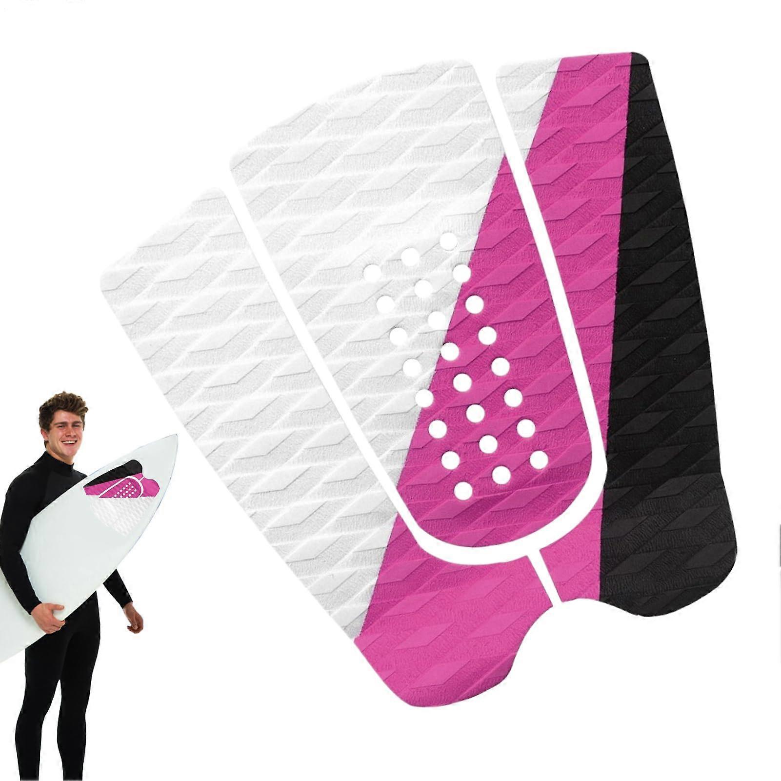 Surf Deck Traction Pad Tail Pad for Longboard, Lightweight Shock Resistant Pink Surfing Accessory for Skimboarding and Snowboarding