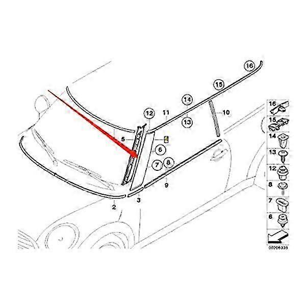 MINI Cooper 2007-2015 Left A Pillar Trim - R55 R56 Windshield Outer Molding Replacement