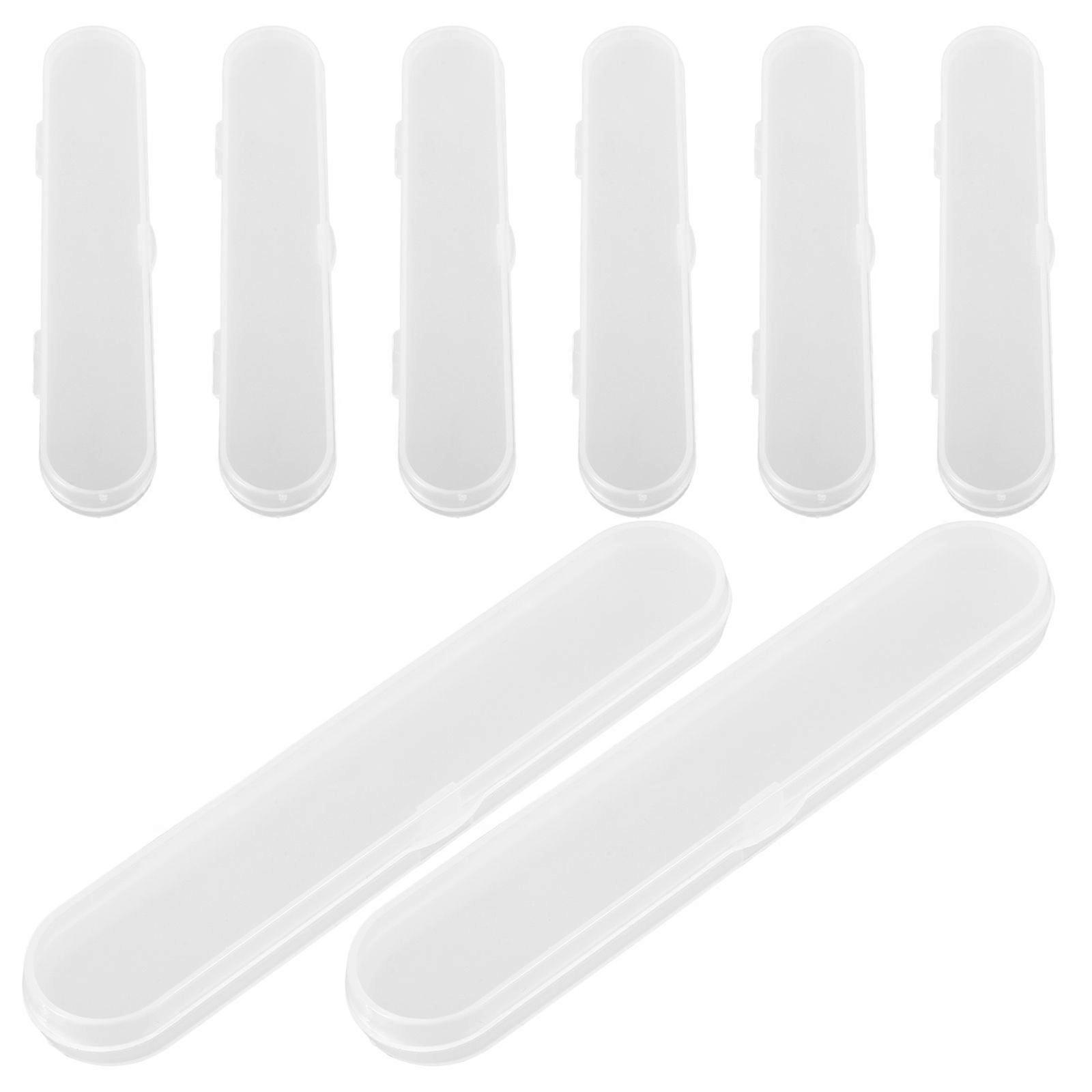 8pcs Thermometer Case Plastic Digital Thermometer Storage Box Thermometer Containers Pencil Case Platic Storage Bins  Rectangular Makeup Box Organizer