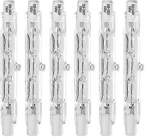 6 Pack 78mm 150W Halogen Bulb,Security Light Bulbs,Linear Halogen Bulbs 78mm R7S Base J Type Double Ended Floodlight Bulb 220-240 Volts T3 for Work, S