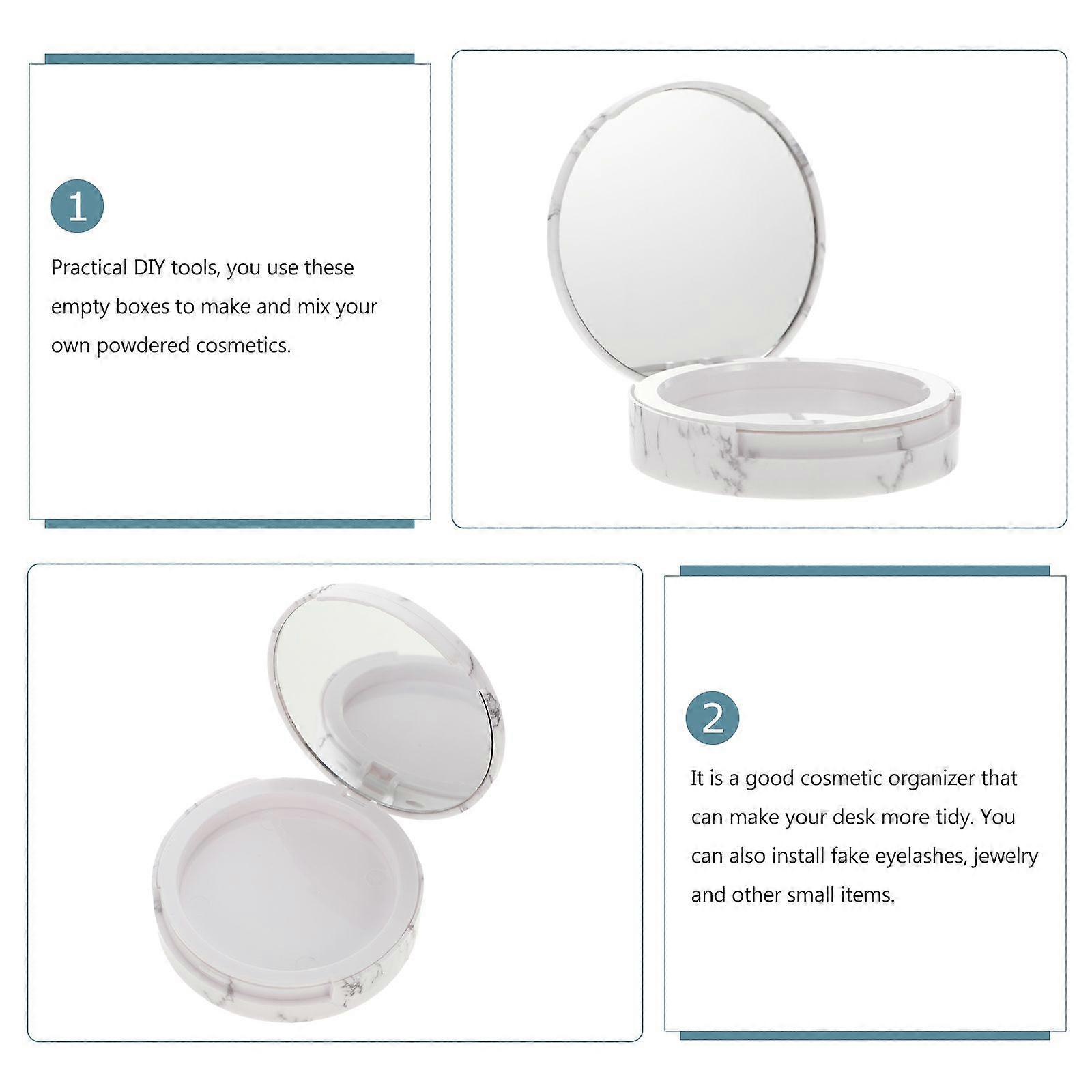 2Pcs Pressed Powder Cases Compact Container Makeup Powder Boxes (Assorted Color)