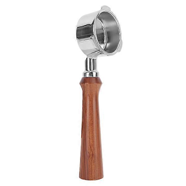 51mm Stainless Steel Bottomless Portafilter 3 Ears Bottomless Filter Holder Portafilter with Wood Handle for Coffee Machine
