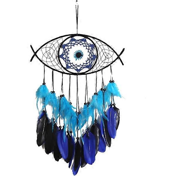 1 pc dream catcher with devil's eye, boho style tapestry, handmade macrame