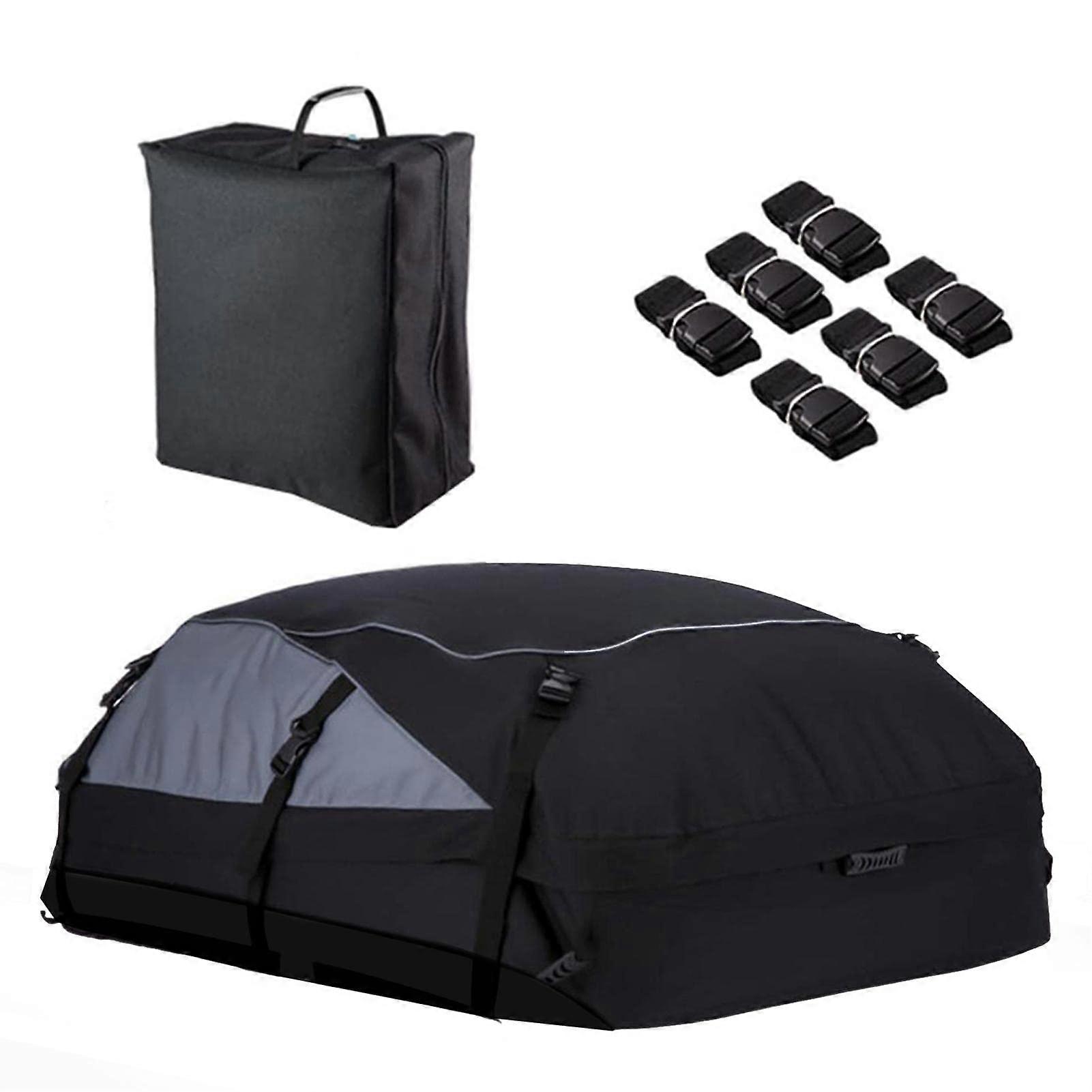 Large Car Roof Bag, Car Roof Rack Bag, Storage Bag with Extra Straps, Waterproof, Heavy Duty 600D Car Roof Bag for All Vehicles