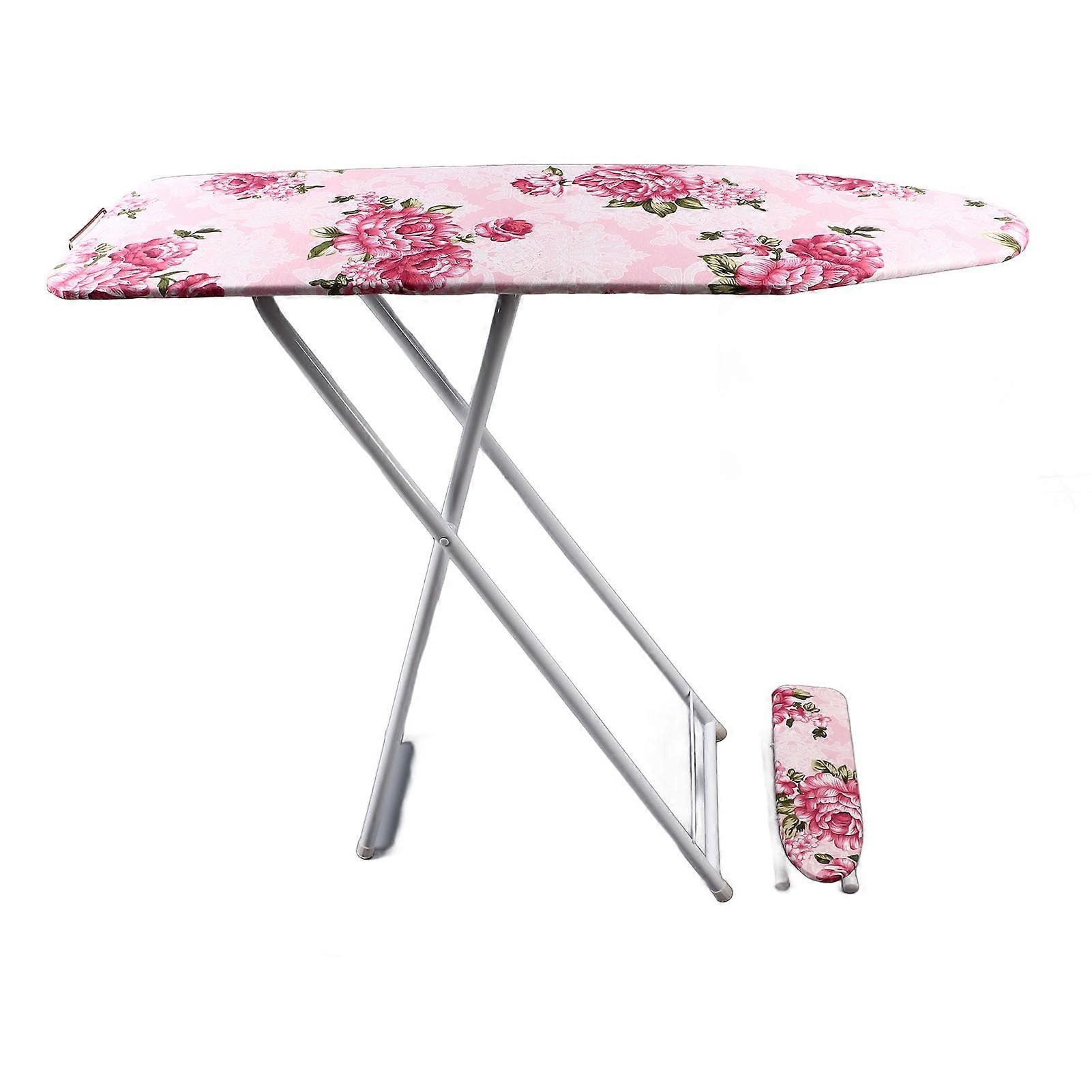 36 Inch Foldable Tabletop Ironing Board with Sleeve, Stable Floral Pattern Ironing Surface for Sewing Craft Room Household Use