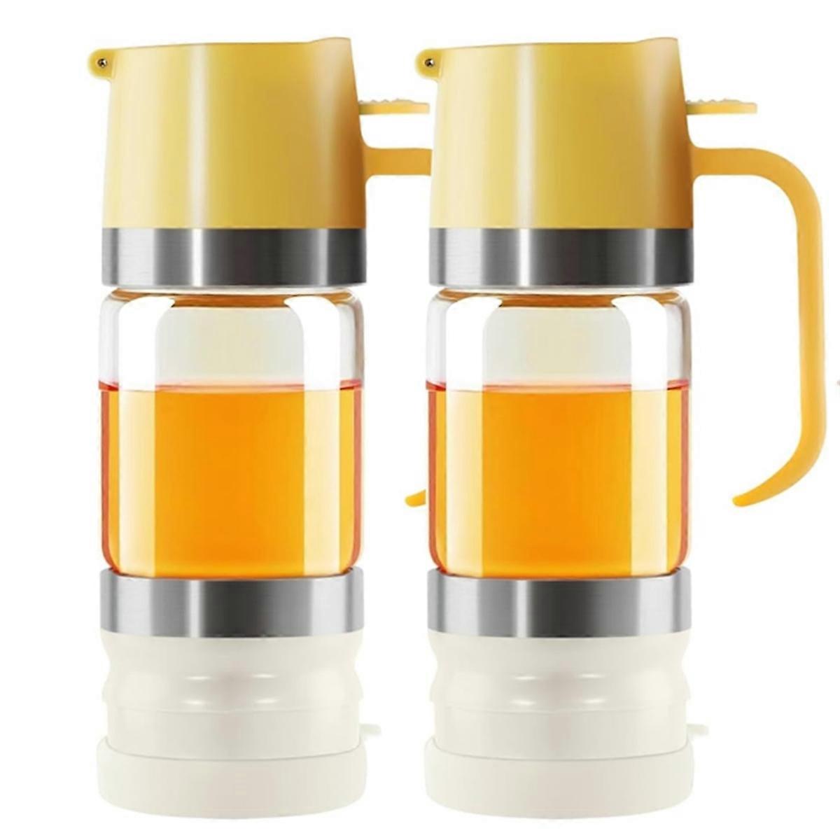 2Pcs 10OZ/300ml Honey Dispenser No Drip - Syrup Pump Dispenser for Coffee, Mini Honey Jars for Coffee Syrup Dispenser