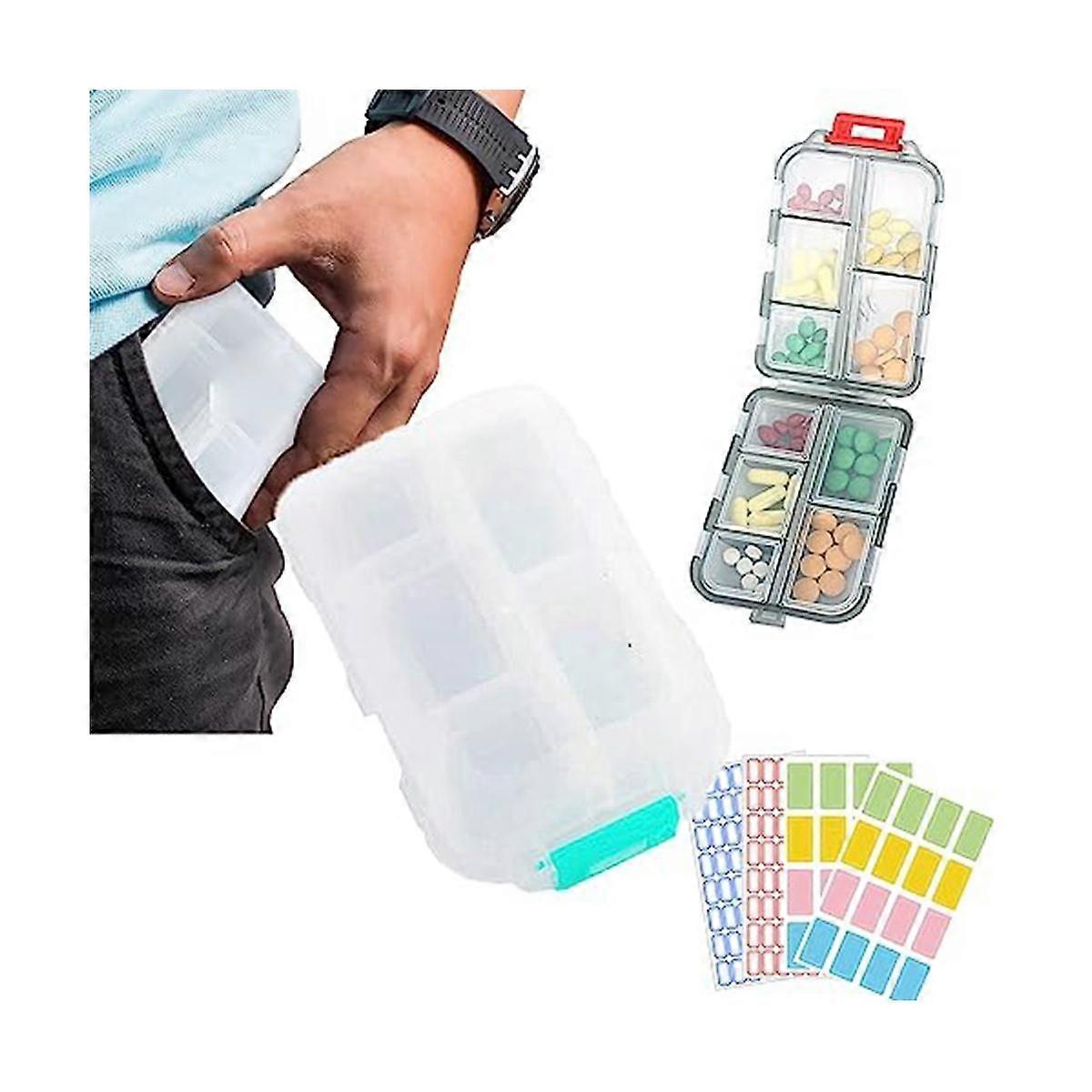 Med Wallet Pills with Labels, Medwallet Pill Organizer, Med Wallet Pill Case, Portable Daily Pill C
