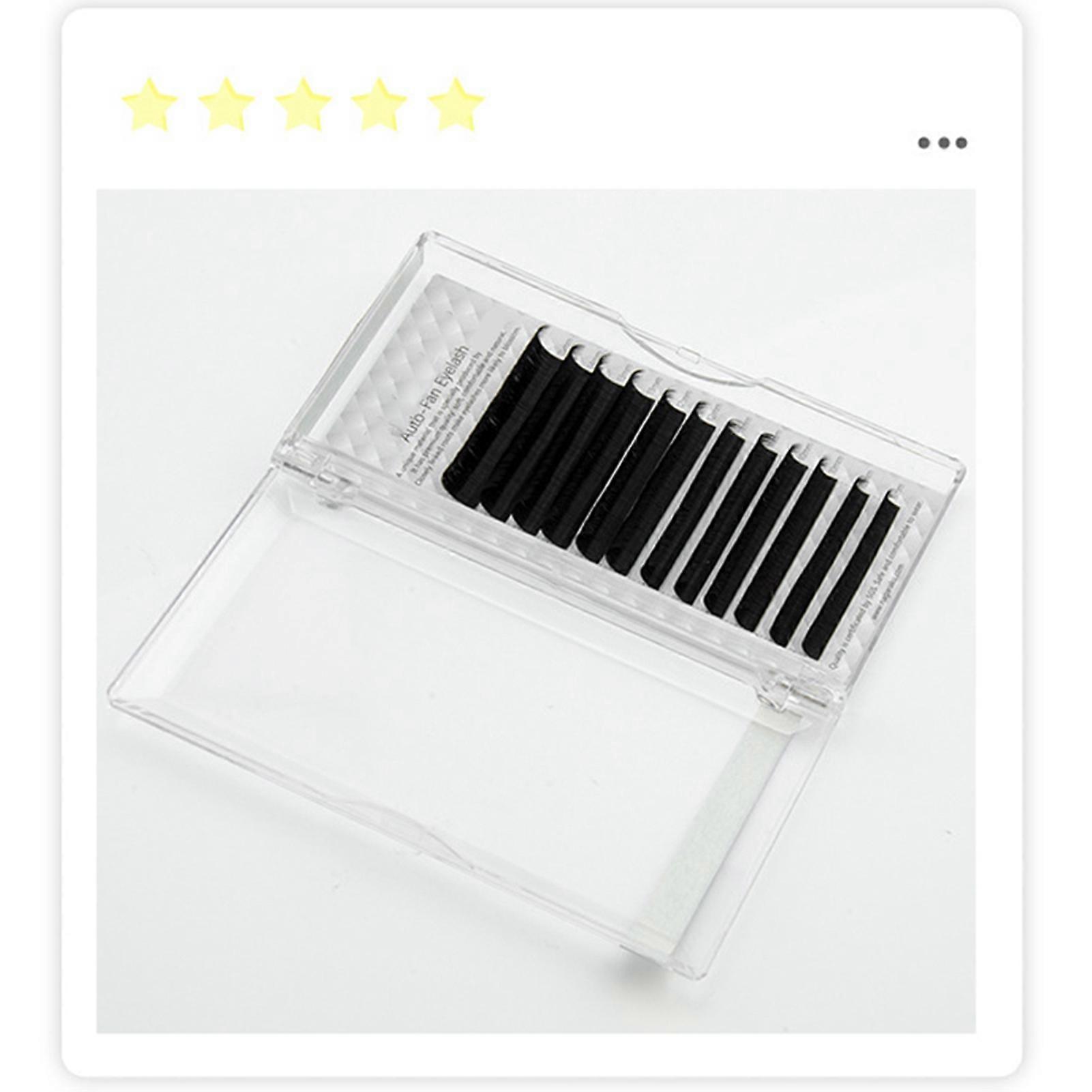 Auto Fan False Eyelashes 0.05D Black 0.3-0.6in 12 Rows Volume