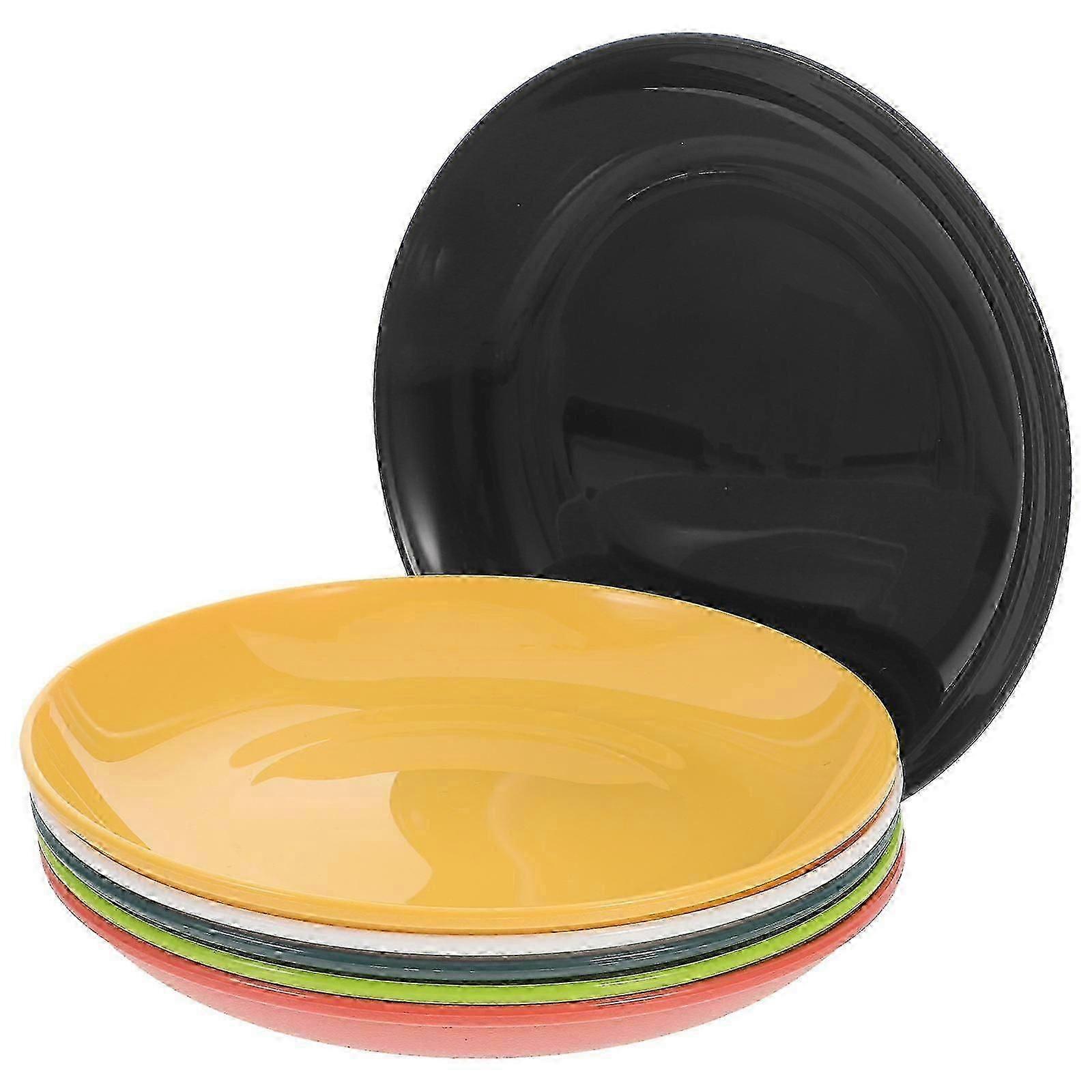 Unzerbrechliche Teller Mikrowellenfest Einfache und elegante runde Form für formelle Abendessen 6 Stück