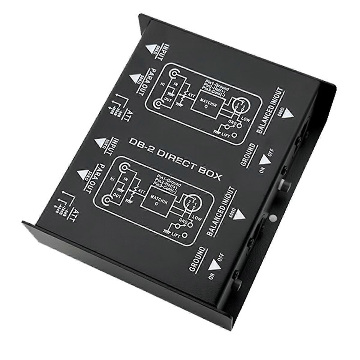 Professional DB2 2 Channel Audio Possive DI Box DIRECT BOX Guitar Bass Active Audio Converter