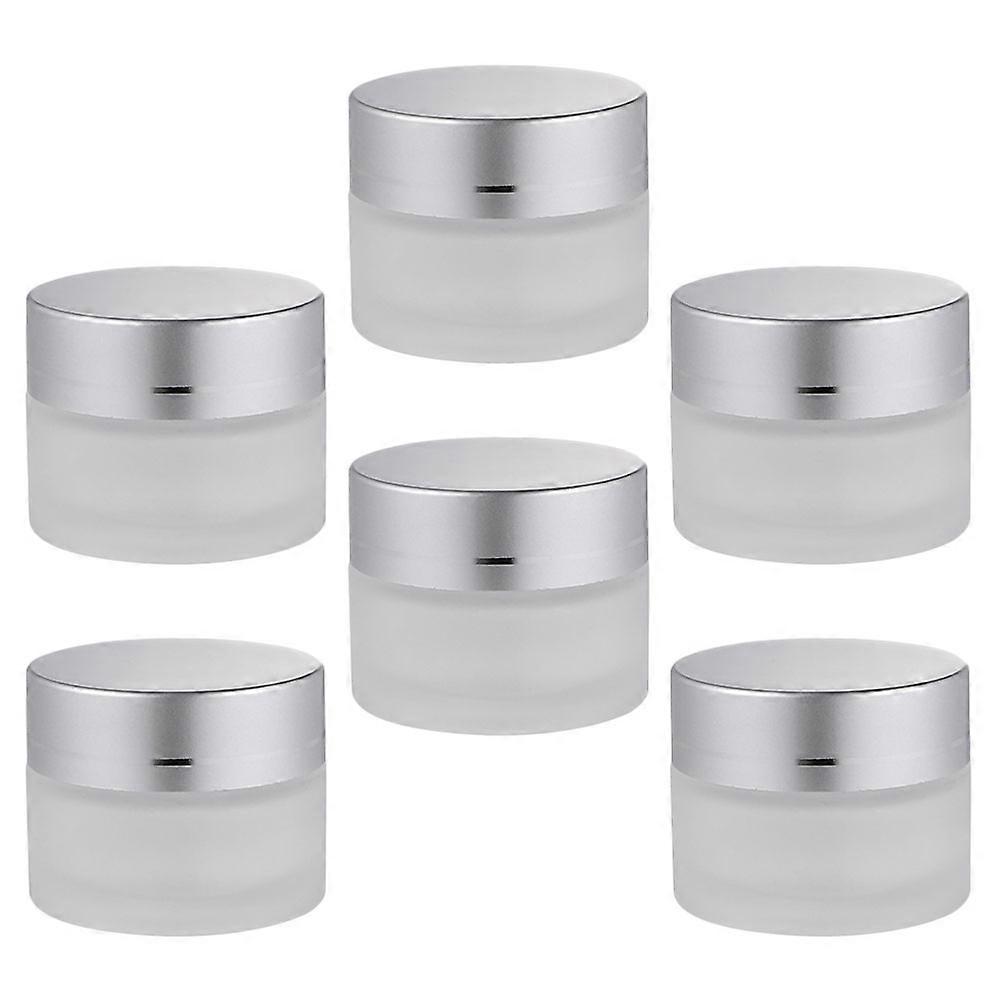 Cosmetics Refining Container Frosted Glass Round Skincare Products Transparent Pollution Isolation 6Pcs