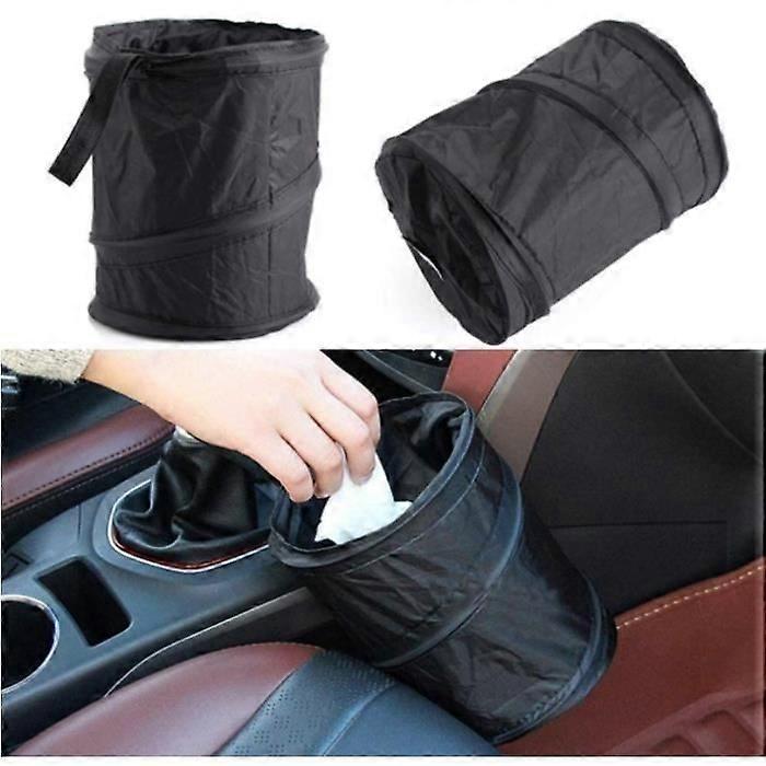 Car Trash Can - Universal - 2 Pcs - Portable - Foldable - Black