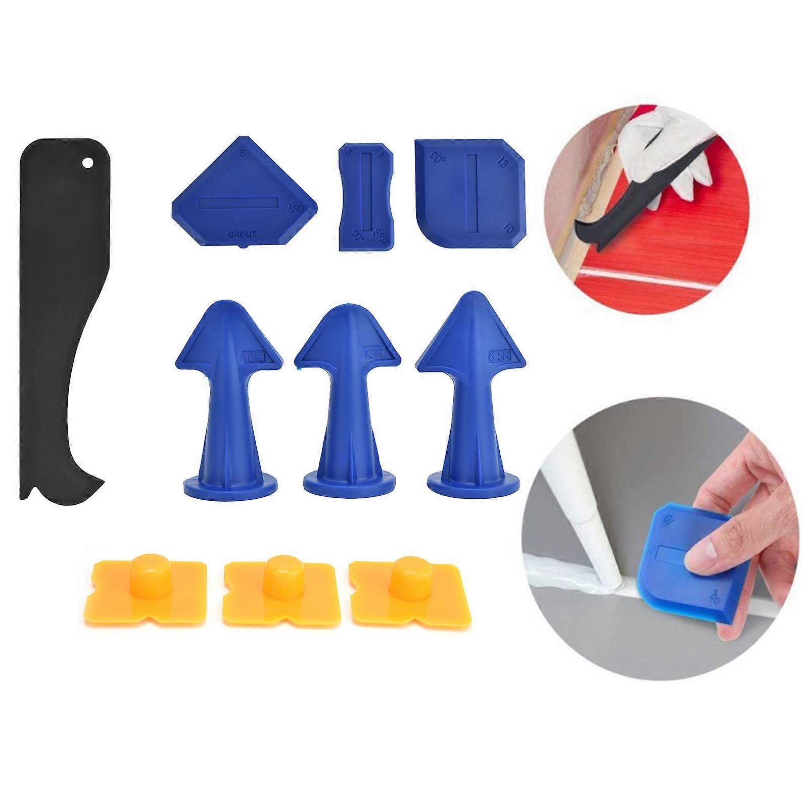 Caulk Remover Scraper Tool for Floor Installation Blue Yellow Black