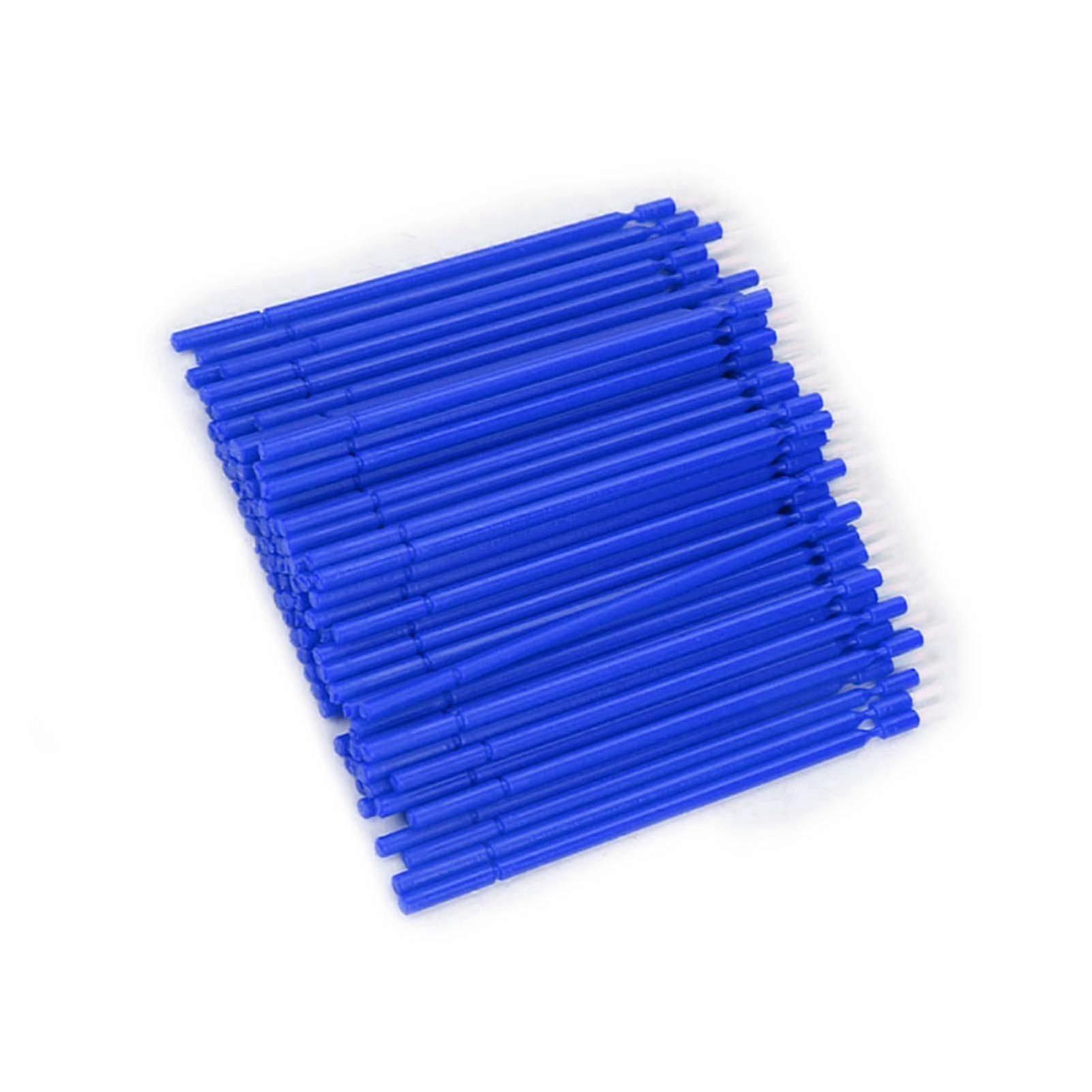 100 Pcs Dental Disposable Micro Applicator Brush Bendable Sticks (Blue)