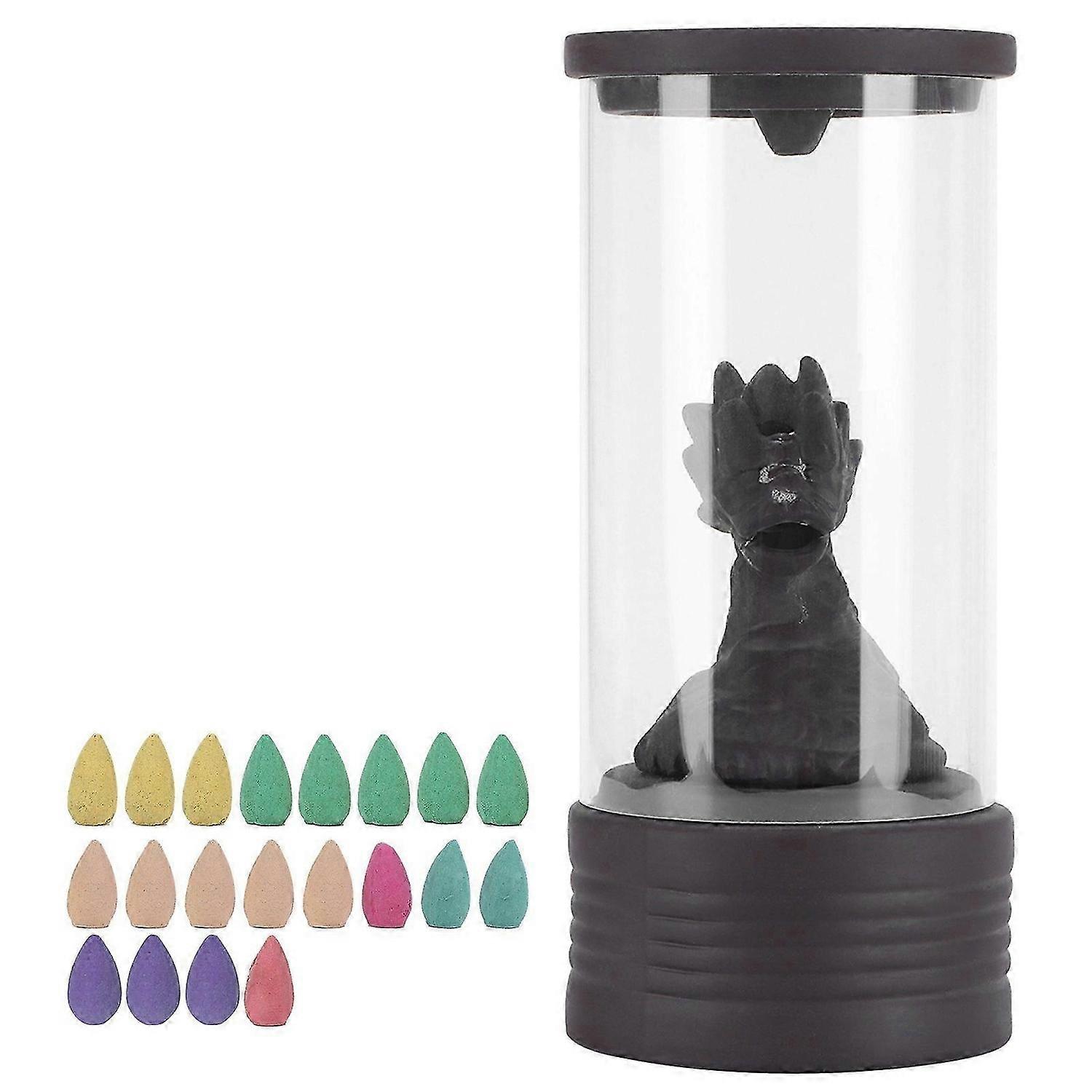 2025 Latest Model Dragon Backflow Incense Burner Red Porcelain Creative