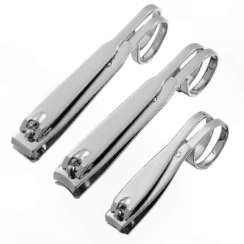 3-Piece Stainless Steel Nail Clipper Set with Straight Edge Scissors for Comfortable Toenail Cutting (Model D-4)