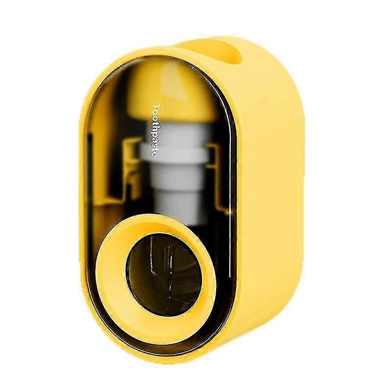 Automatic toothpaste squeezer wall mounted toothpaste squeezer tube toothpaste squeezer holder (yellow, white, 2 pieces)