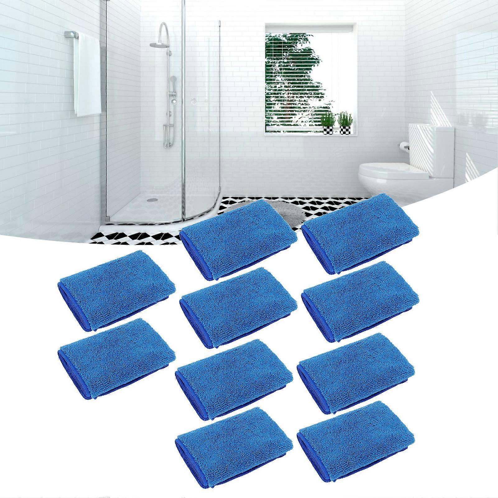 10Pcs Blue Microfiber Hand Towels 30x30cm Absorbent Square