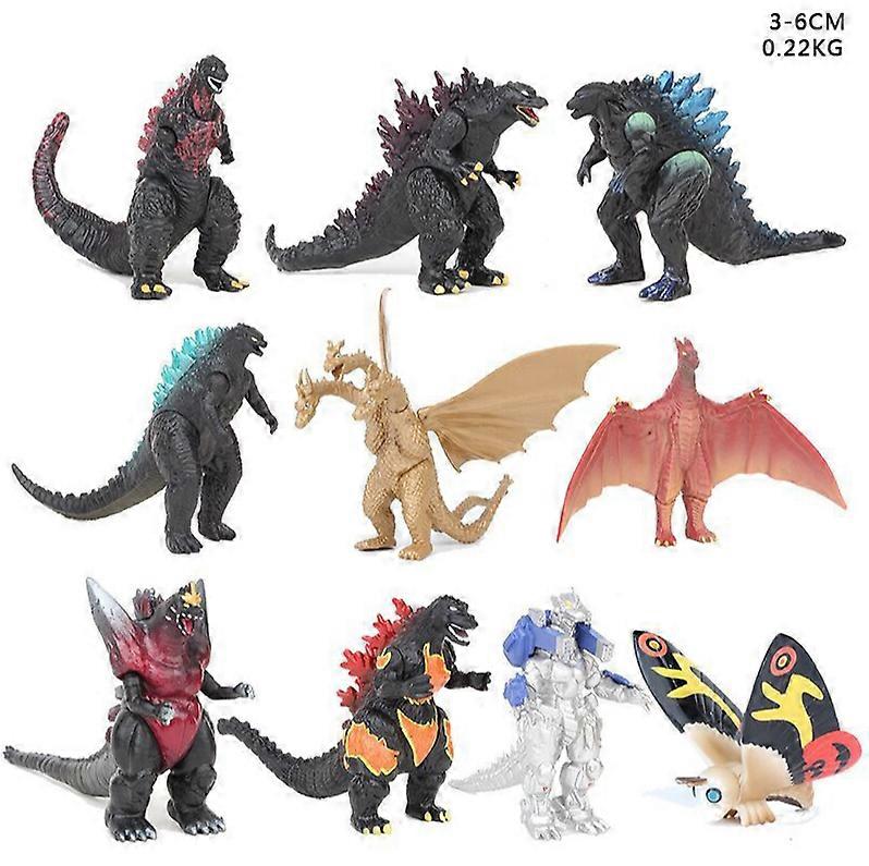 10pcs Movie Gojira Godzilla Pvc Action Figure Model Toys 3-6cm