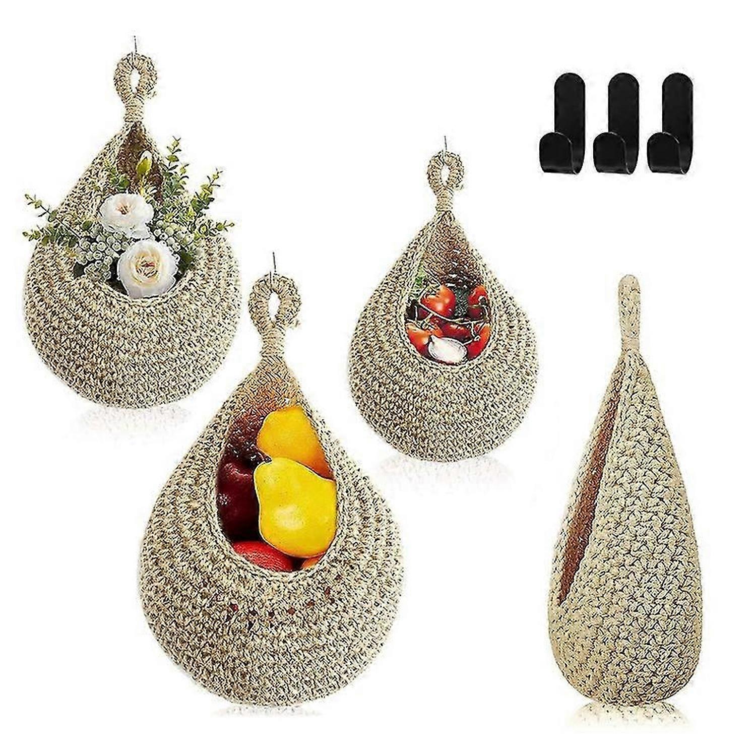 Handwoven Boho Wall Hanging Basket for Fruit Hanging Baskets Storage