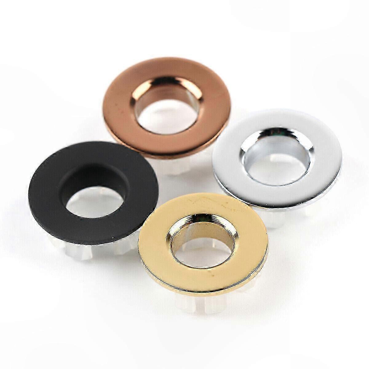 2-Pack Round Overflow Ring Cover for Bathroom Sink Hole Insert Chrome Finish