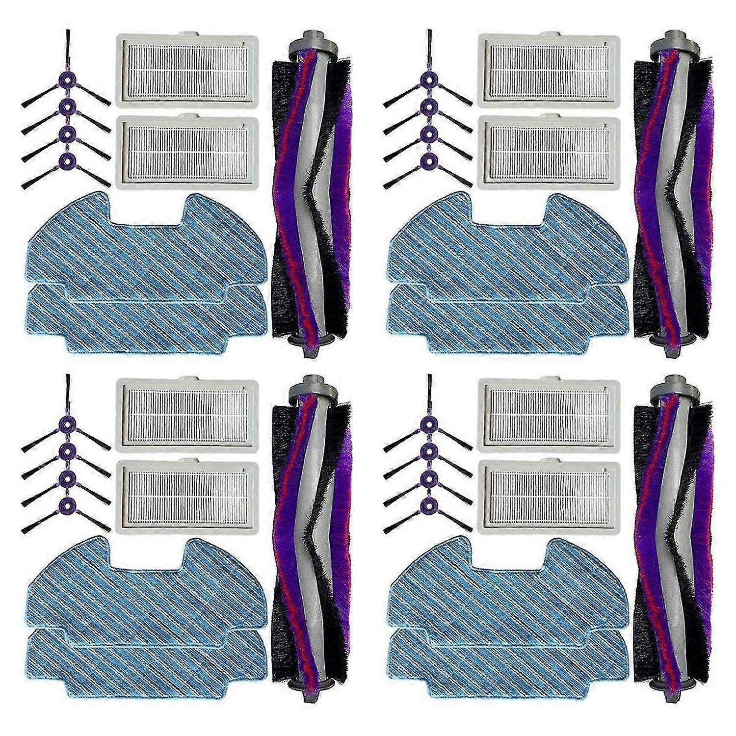 9 pièces / Set Roller Side Brush Wipe Filter Replacement