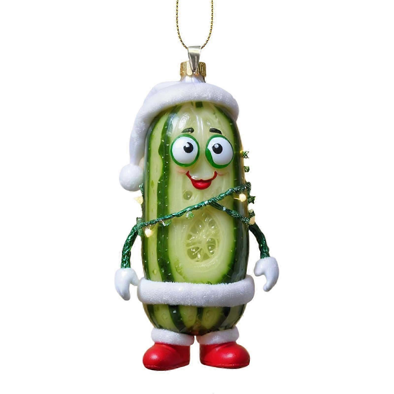 New and Improved Multi-Functional Acrylic Christmas Tree Decorative Pendant - Cute Mini Cucumber Shape for Festive Holiday Trees