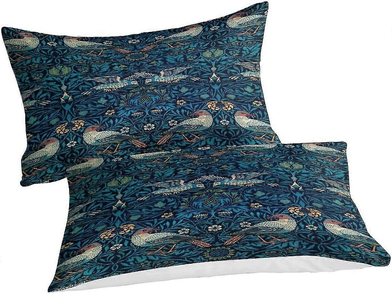 William Morris Zestaw poszewek na kołdrę Luxe Pościel z nadrukiem 3D Kwiatowy wzór akwareli Poszewka na pościel, ultra miękki zestaw z mikrofibry z pigułką