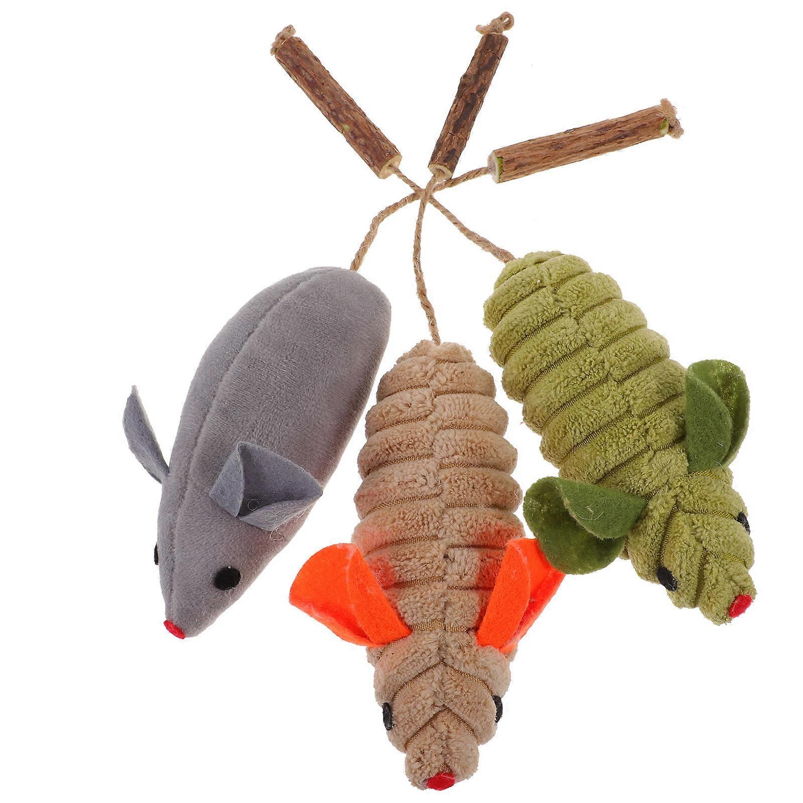 Cat Mouse Toys Catnip Chew Toy for Cats 6Pcs Assorted Color Plush Material