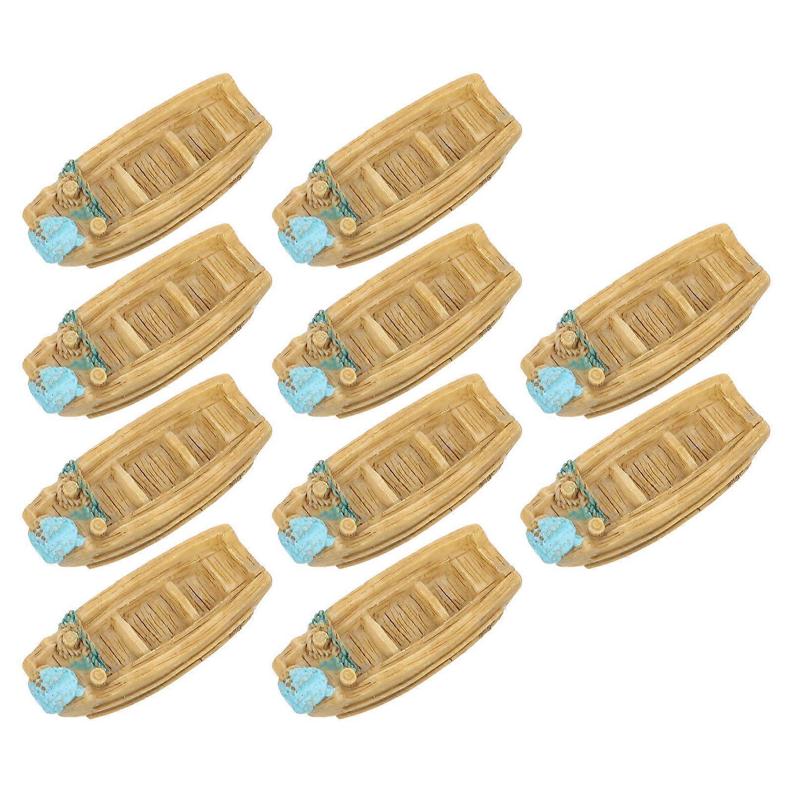 Mini Resin Boat Decor for Garden Use with 20Pcs Resin Boat Statues