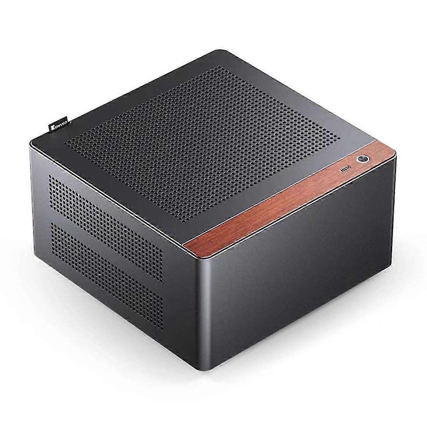 NV10 Mini ITX PC Case, 1U Supply Support, Black