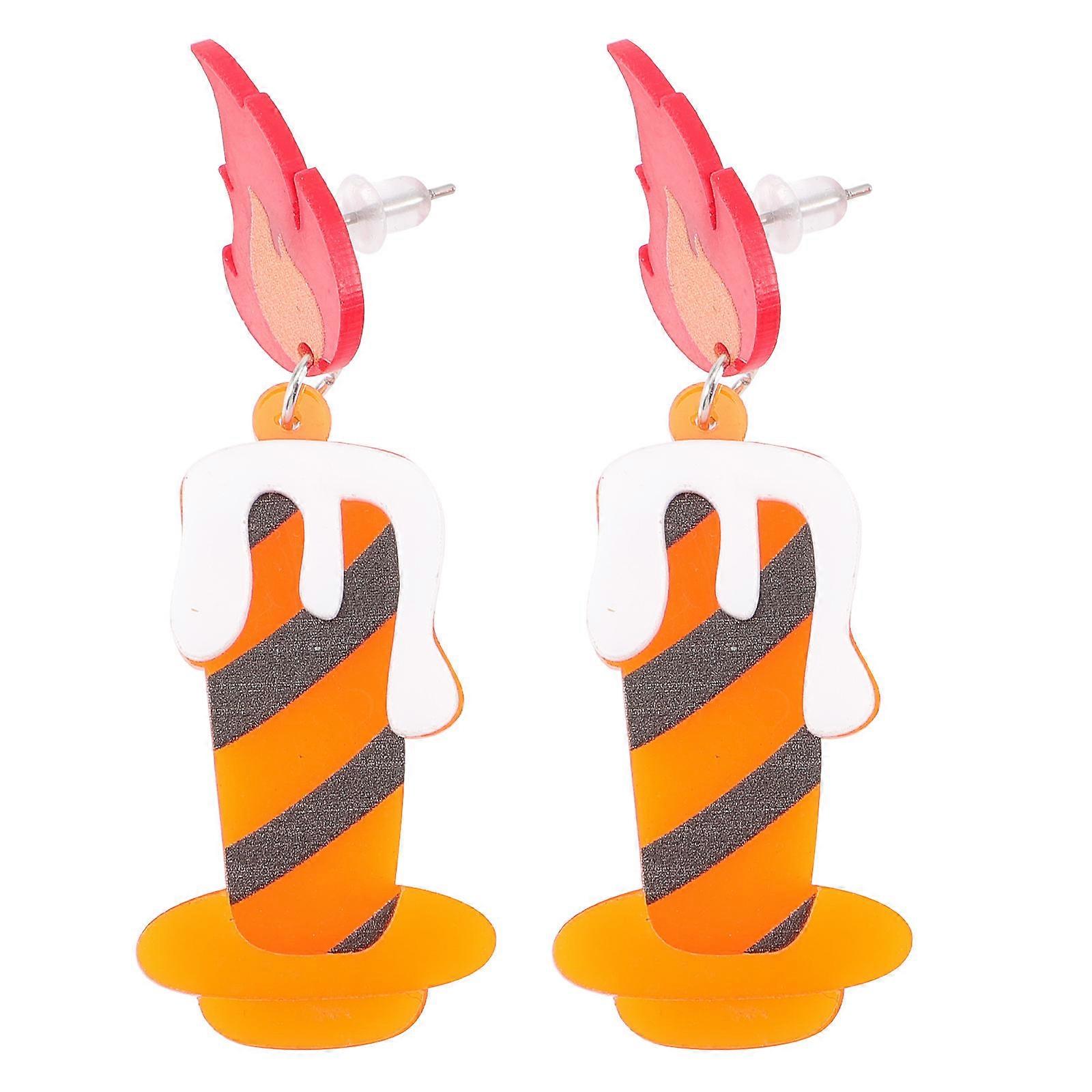 Acrylic Earrings Flame Earrings for Decor 1Pair Creative
