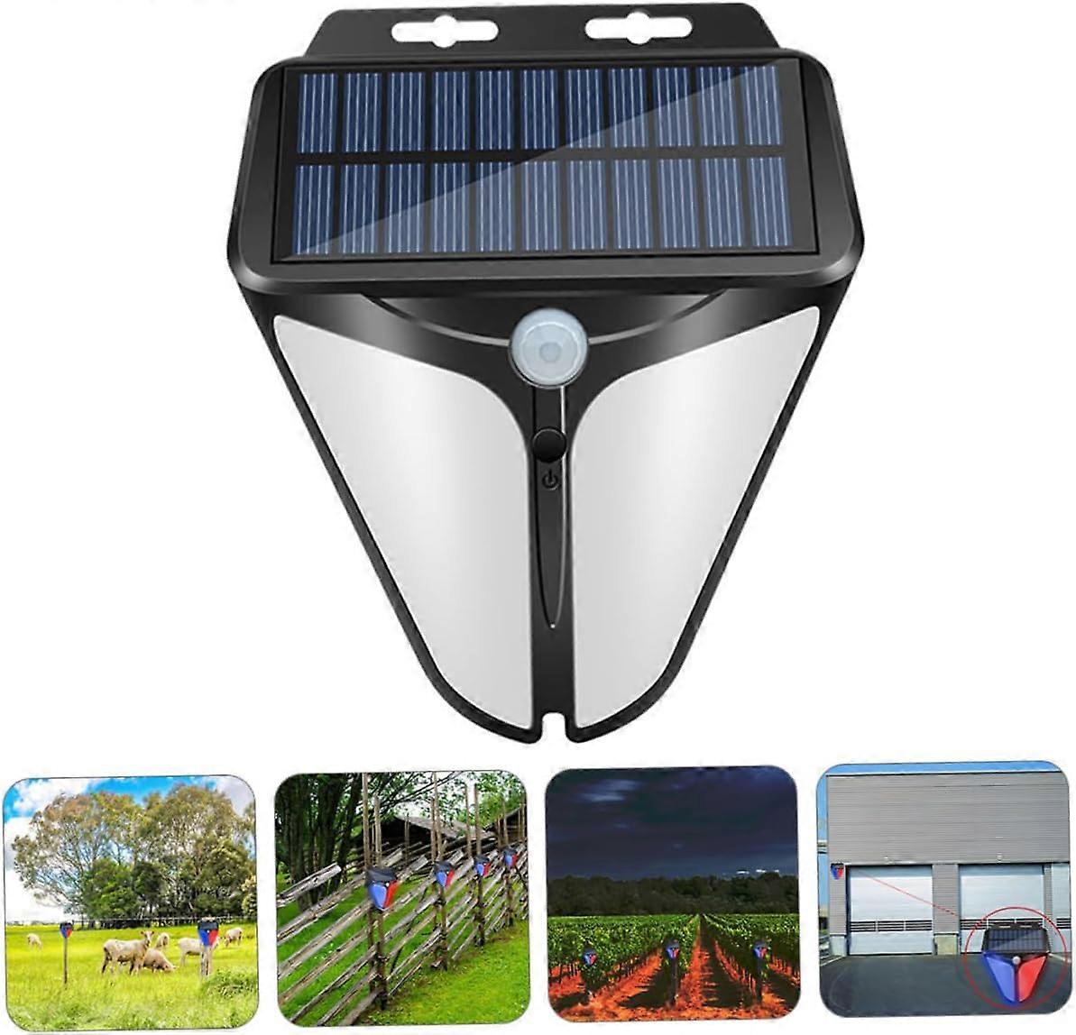 Solar Security Light Outdoor Alarm Lamp With Motion Sensor Wide Sensing Angle For Farms Orchards Gardens Easy Install