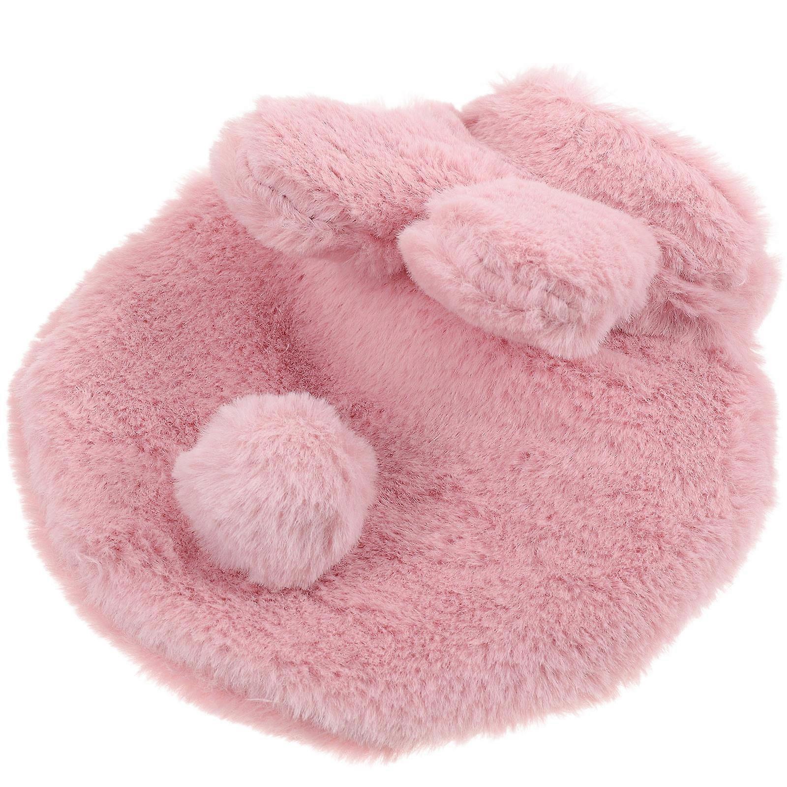 Warm Water Bag Hand Warmer for Outdoor Home Winter Use Pink Spandex Cover with Pvc Inner Layer 1Pcs